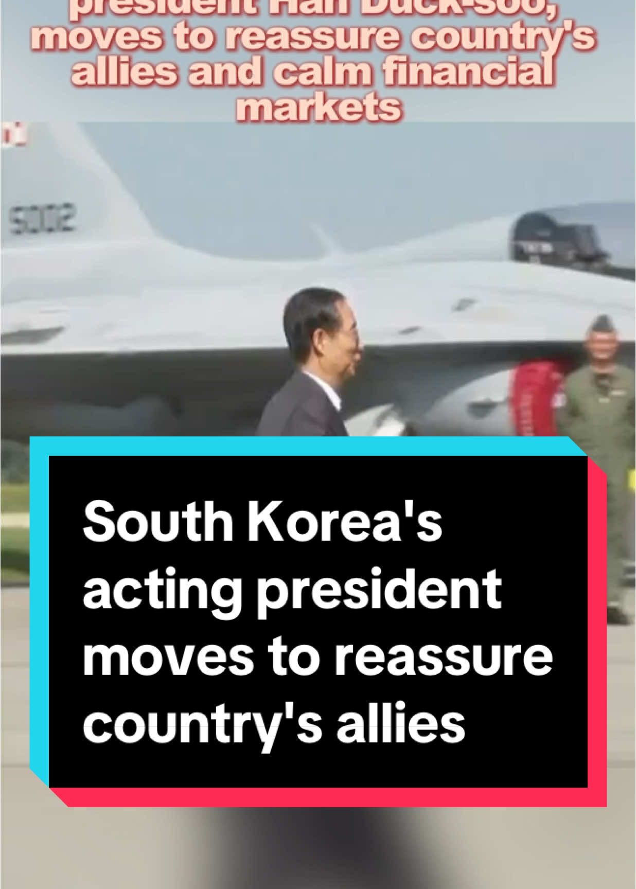 South Korea's acting president, Han Duck-soo, moves to reassure country's allies and calm financial markets after President Yoon Suk-yeol was impeached and suspended from his duties over martial law attempt.#handucksoo #southkorea🇰🇷 #rok 