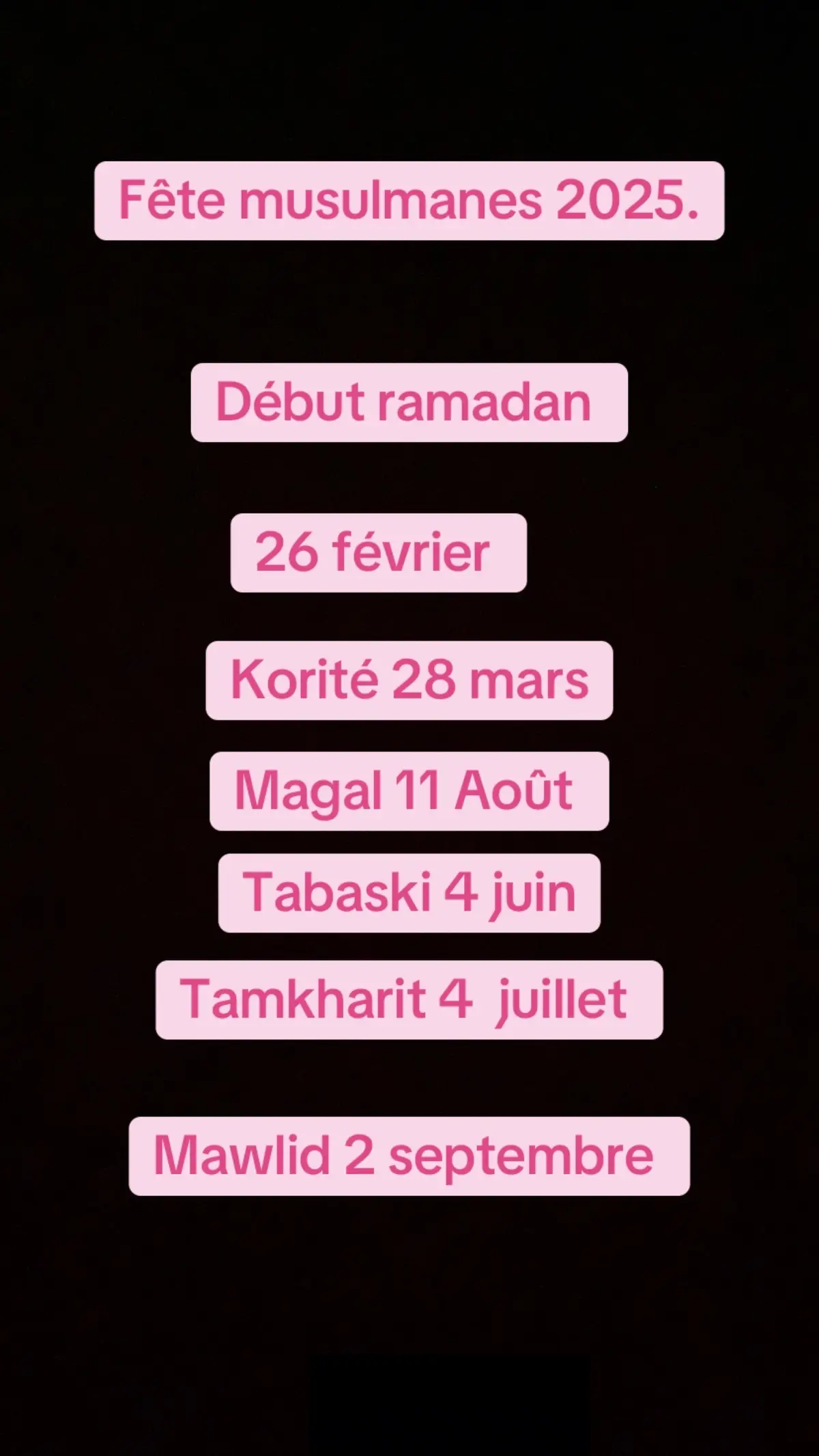 Calendrier musulmane 2025#fyp #islamic_video #tiktokindia_ #pourtoii #tiktokcotedivoire🇨🇮 #videos #viral_video #videoviral #islam #evenement 