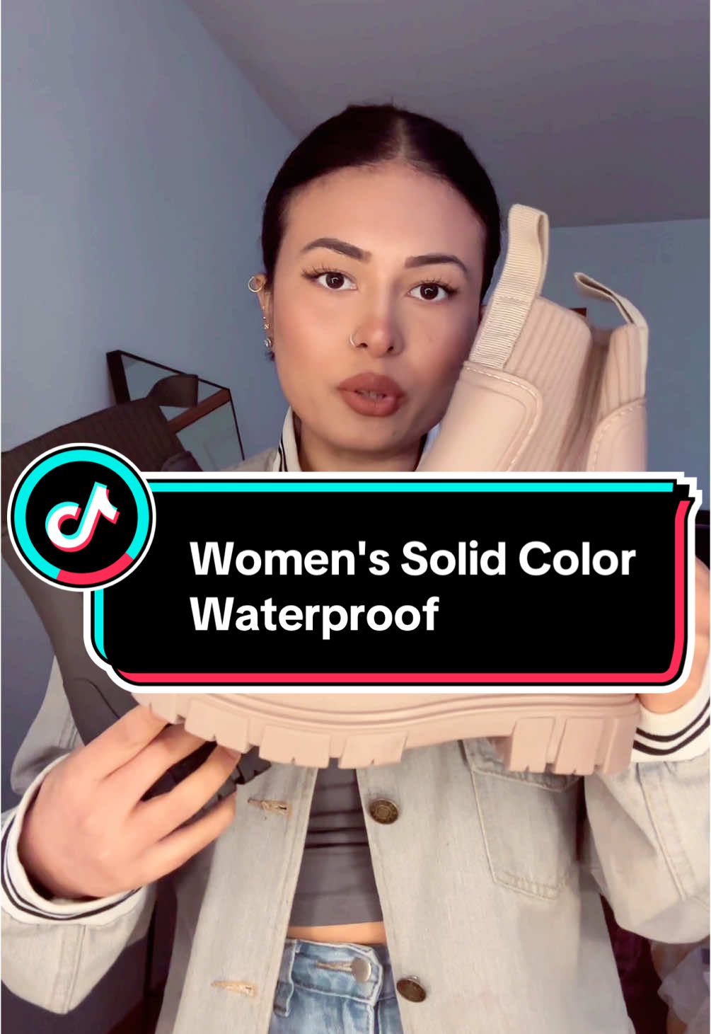 Women's Solid Color Waterproof #boots #bootseason #fashion #waterproofing #casualwear #christmasdeals #giftideas #gift #cute #TikTokShop #tiktokshopfinds #holidayhaul 