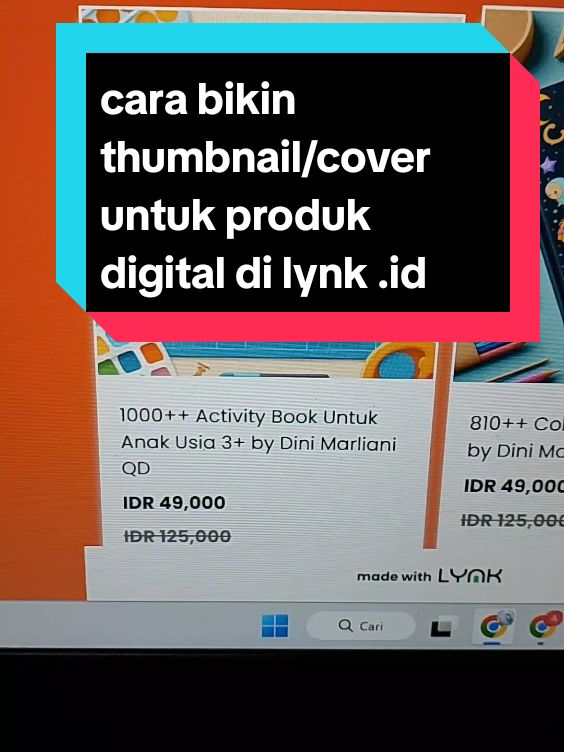 Membalas @twentyseven18_ cara bikin thumbnail / cover #idebisnis #digital #produk #produkdigital #canva #bing 