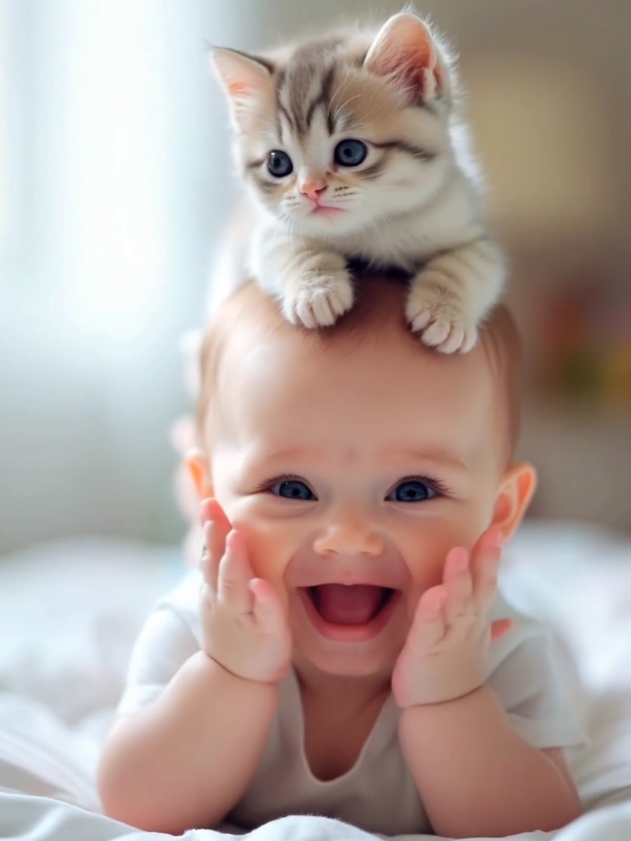 Morning with your beloved kitten #baby #cute #cutebaby #cat #fyp 