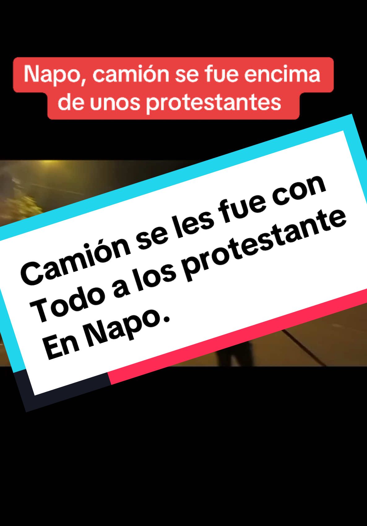 #Napo, en la comuna Costa Azul, un camión de carga pesada arremetió contra campamentos que controlaban el cierre de vía en torno a las manifestaciones por la construcción de la cárcel en Archidona