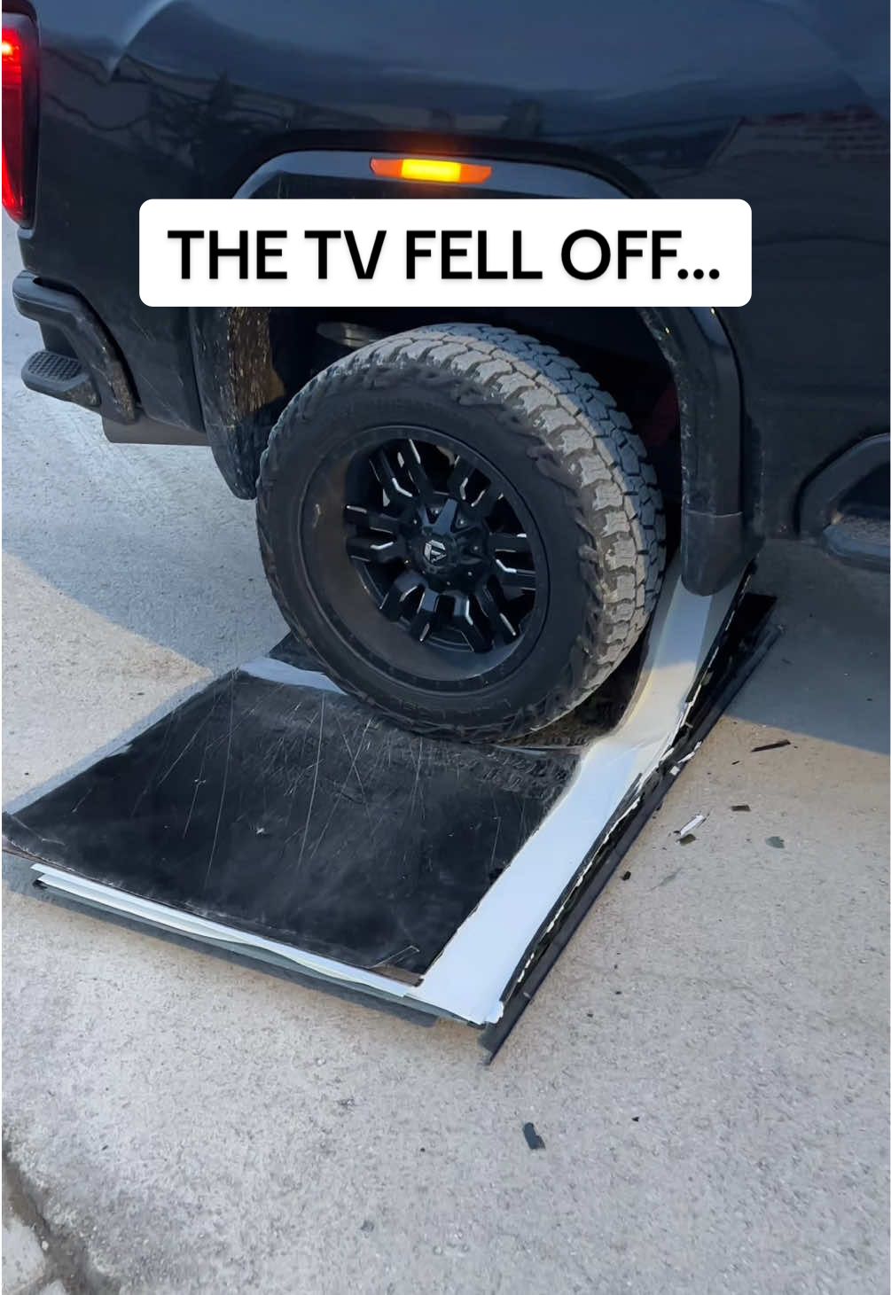 Replying to @Travis 😪  My boss didnt let me have a 70 inch tv in my carhauler so i broke it! #carhauler #tv #samsungtv #carhaulerlife #trucker #truckers #truckdriver #truckersoftiktok #truckerlife #fyp 