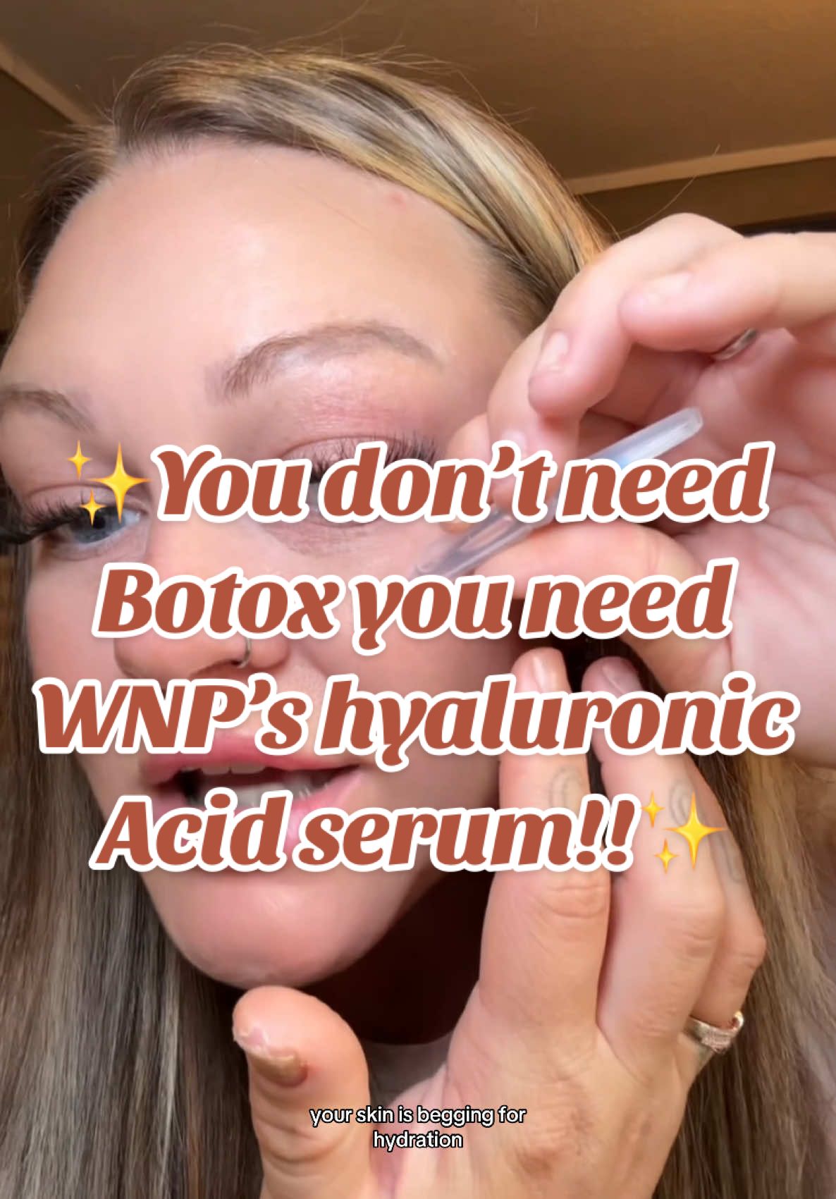 WNP’s hyaluronic acid is seriously a game changer for thise lines on the forehead! Those lines arent as deep as you think your skin is just dehydrated! #wnp #hyaluronicacid #hyaluronicacidserum #dehydratedskin  WNP hyaluronic acid serum Skincare product for dehydrated skin Moisturizer serum