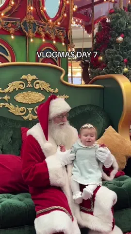 Not a fan of Santa 😂❤️🎅🏻  #pictureswithsanta #firstchristmas #babysfirstchristmas #meetingsanta #firsttimemom #newmom #vlogmas2024 #Vlogmas #sahm #momlife #momvlog 