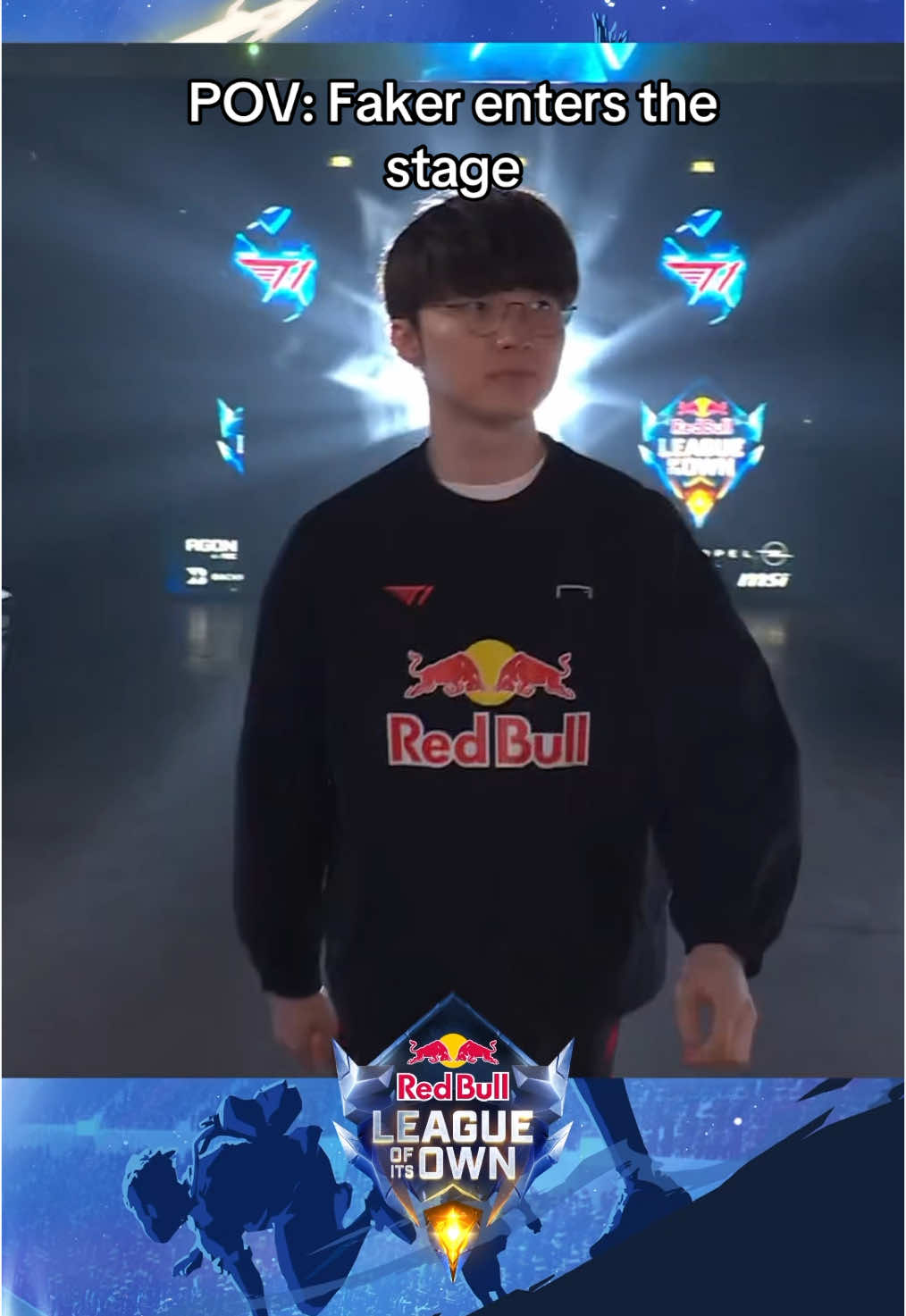 POV: You are in Red Bull League of Its Own and Faker enters the stage 😳 #gaming #esports #redbull #t1 #faker #redbull 