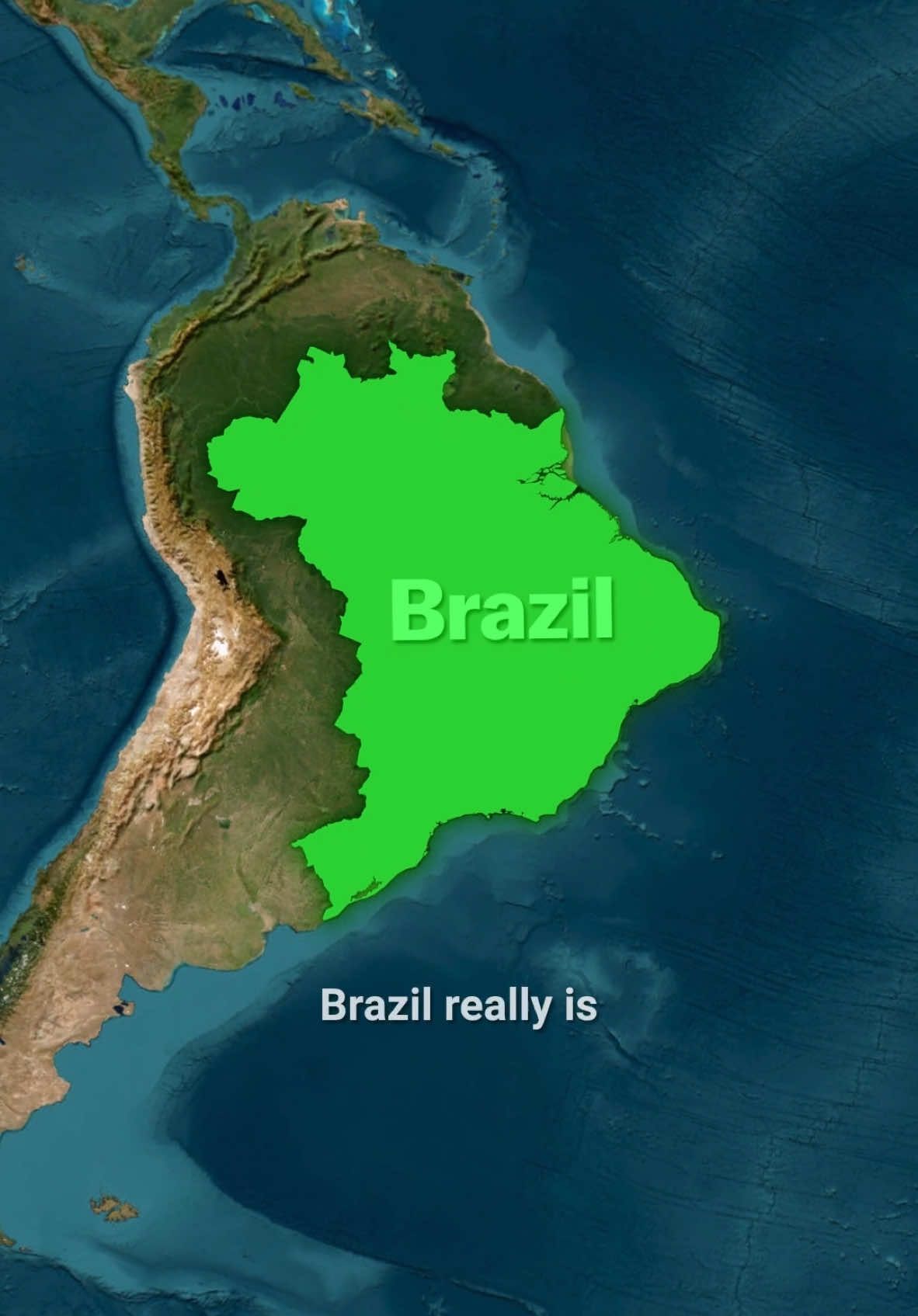 How Huge Brazil Really Is 🤯 The True Size 🌎 #brazil #northamerica #canada #border #truesize #southamerica #largestcountries #brazilsize #us #learn #usa #unitedstates #map #maps #geography #history #viralfact #facts #fyp #interestingfact #geotok #historytok 