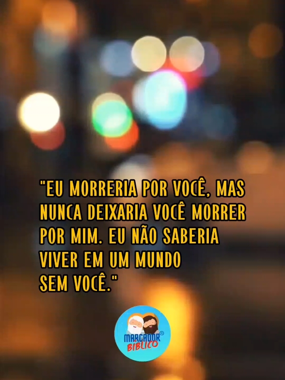 Eu não saberia viver em um mundo sem você. marcadorbiblico #bomdia #gratidao #mudeomundo #grandescoisasestãoporvir #tempocomdeus #motivação #inspiração #sucesso #mentalidade #liderança #oportunidade #conquista #prosperidade #sonhos 