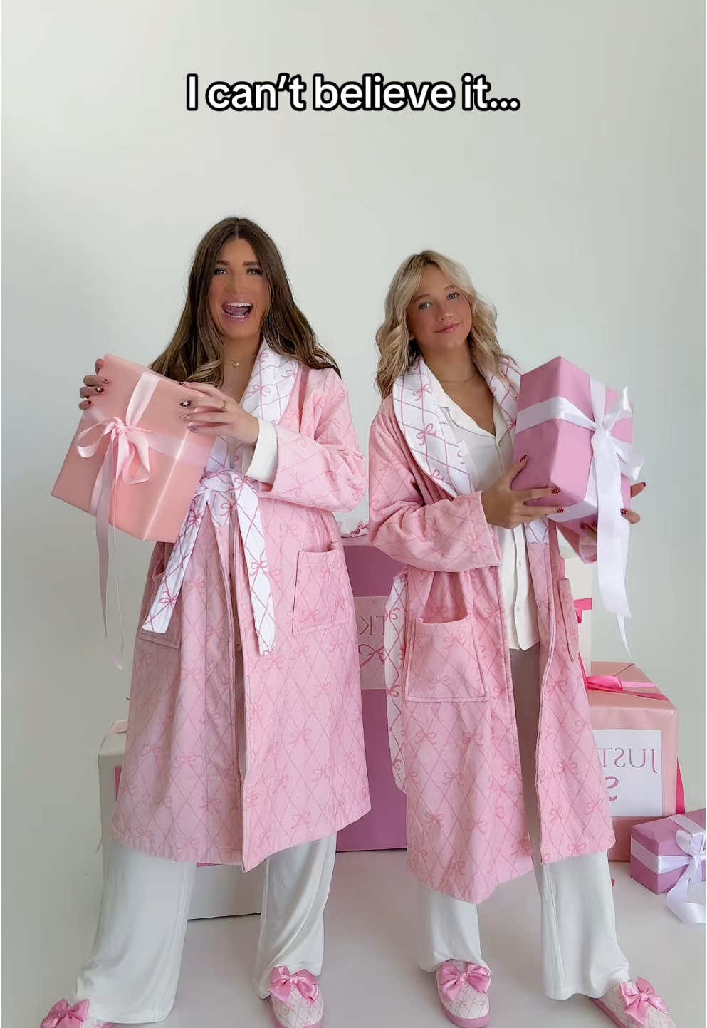 Thank you guys so much for all the love & support!! 😭🩷 you can shop eveything at JustKass.com ✨ #sisters #robe #robes #grwm #fyp 