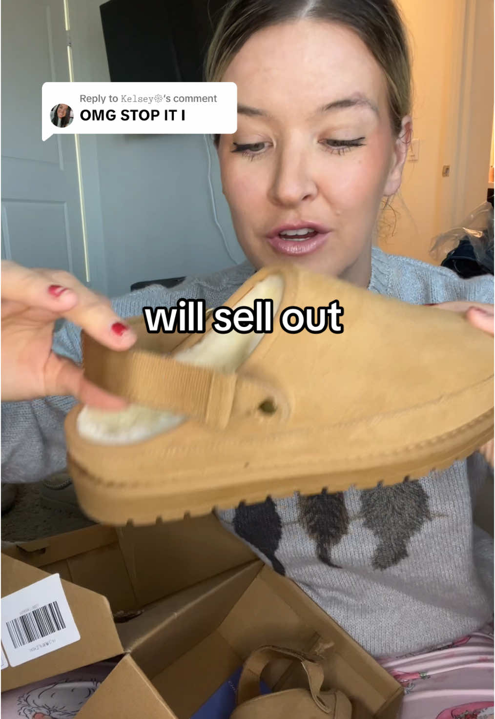 Replying to @𝙺𝚎𝚕𝚜𝚎𝚢𑁍 you have to get them! They are so stinking cute! They will probably sell out like their other ones have! #slippers #warmshoes #tiktokmademebuyit