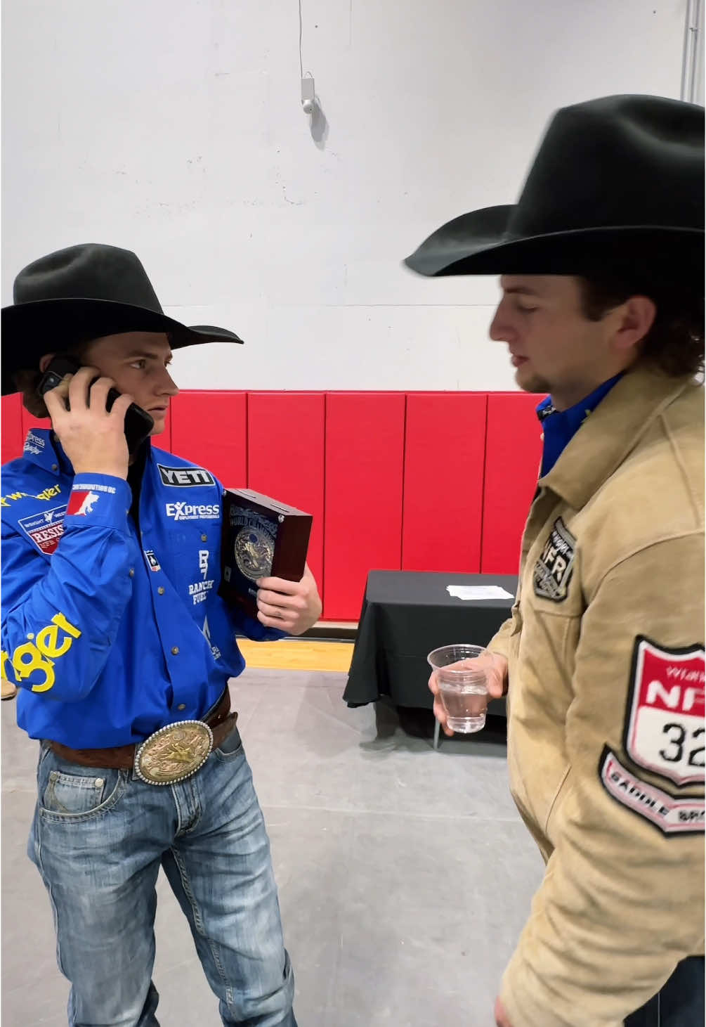 Checking out the hardware 😏 #weareprorodeo #wranglernfr 