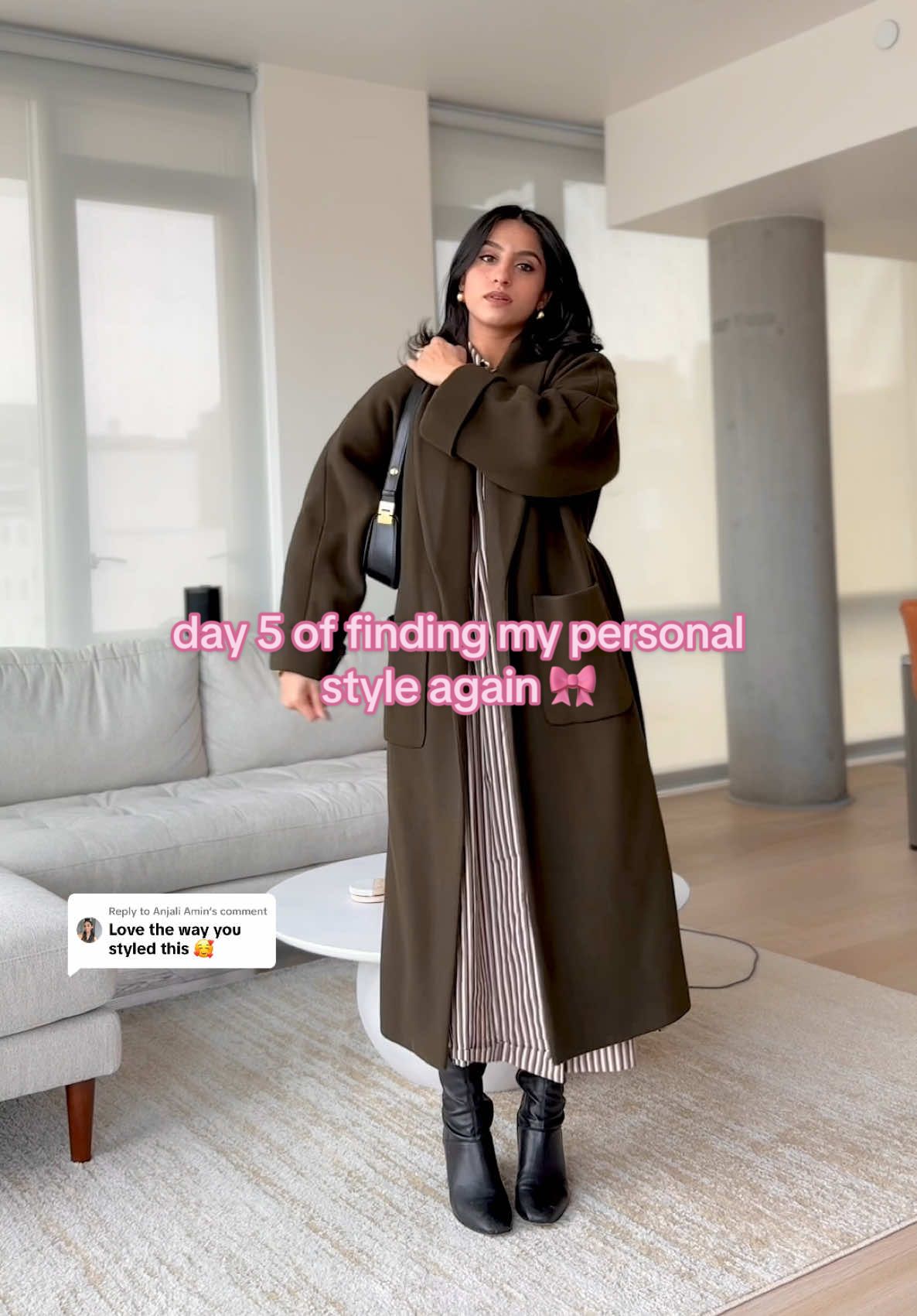 Replying to @Anjali Amin the way a dress is literally easier to wear and then still feels more put together/fancy is the best concept #winterfashioninspo #creatorsearchinsights #girlfashion #winteroutfit #winterdress #highkneeboots 