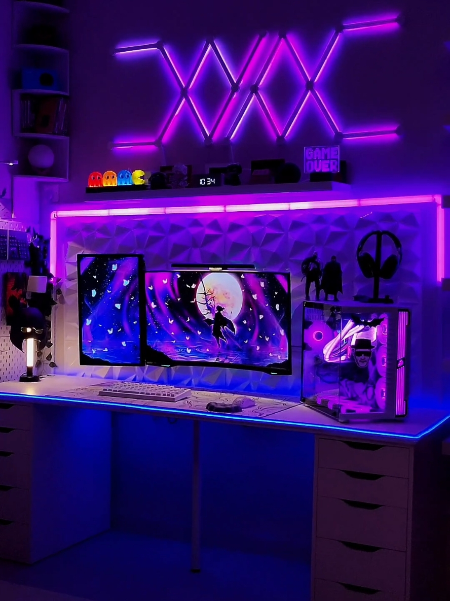 💜🎵 cozy - desk - cozy - office - desk - desk setup - cozy gamer - cozy - room  #setuptour #workspaceinspo #pcsetup #cleansetup #dreamsetup #setupinspiration #workstation #workspaces #creativespaces #setupwars #desktour #deskinspiration #minimalsetup #productivespaces #desksetup #deskgoals #nanoleaf #gamingdesk #gamingroom #gamingposts #gamersetup #gamingstation #pcsetups #gamingcommunity #gamersunite #gamer