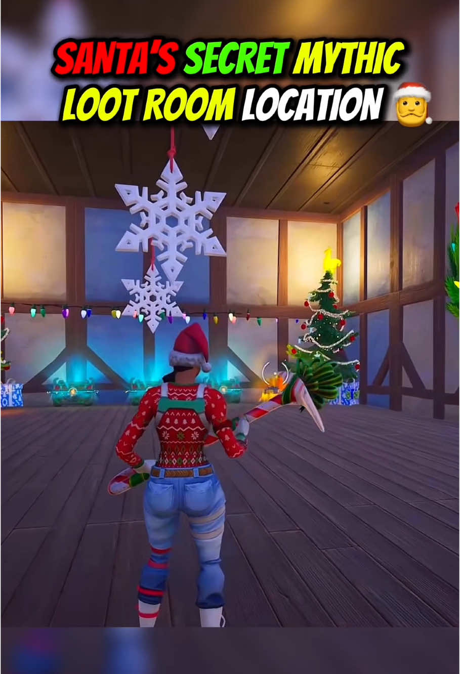 SANTA’S SECRET MYTHIC LOOT ROOM LOCATION IN FORTNITE CHAPTER 6 😳 #fortnite #fortniteclips #fortniteupdate #GamingOnTikTok #fyp #foryoupage 