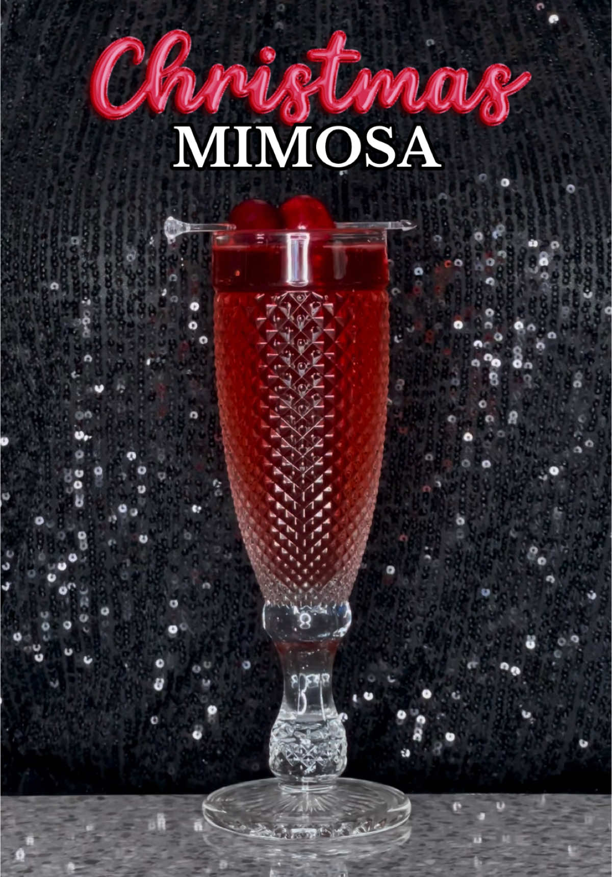 CHRISTMAS MIMOSA ❣️✨ Chambord, Cranberry Juice & Prosecco Rosé #christmascocktails #cocktails #drinktok