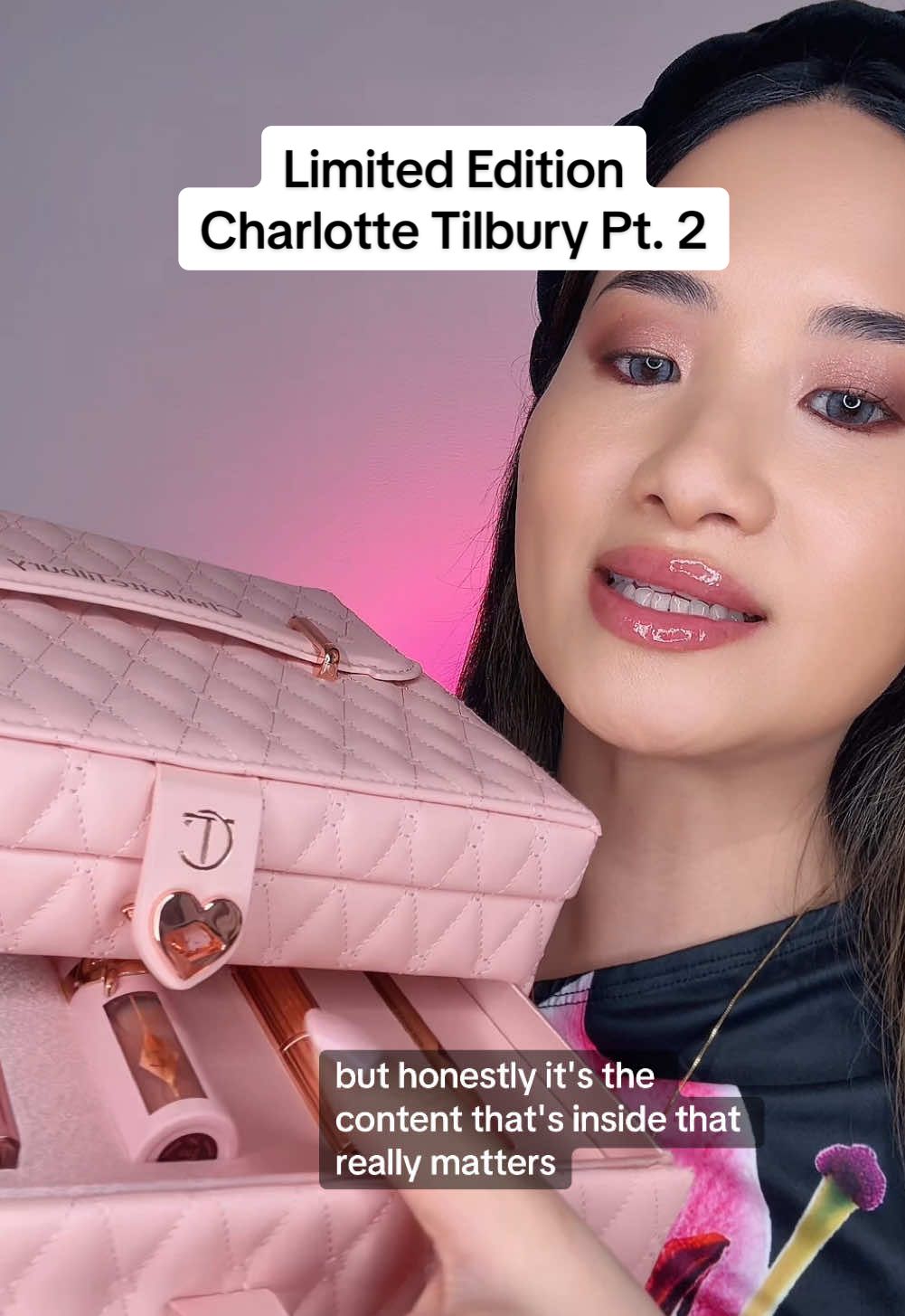 This limited edition charlotte tilbury box did give me the glowiest base and 5D lips 😑🙂‍↔️🥴☀️🕶️ #makeupchallenge 