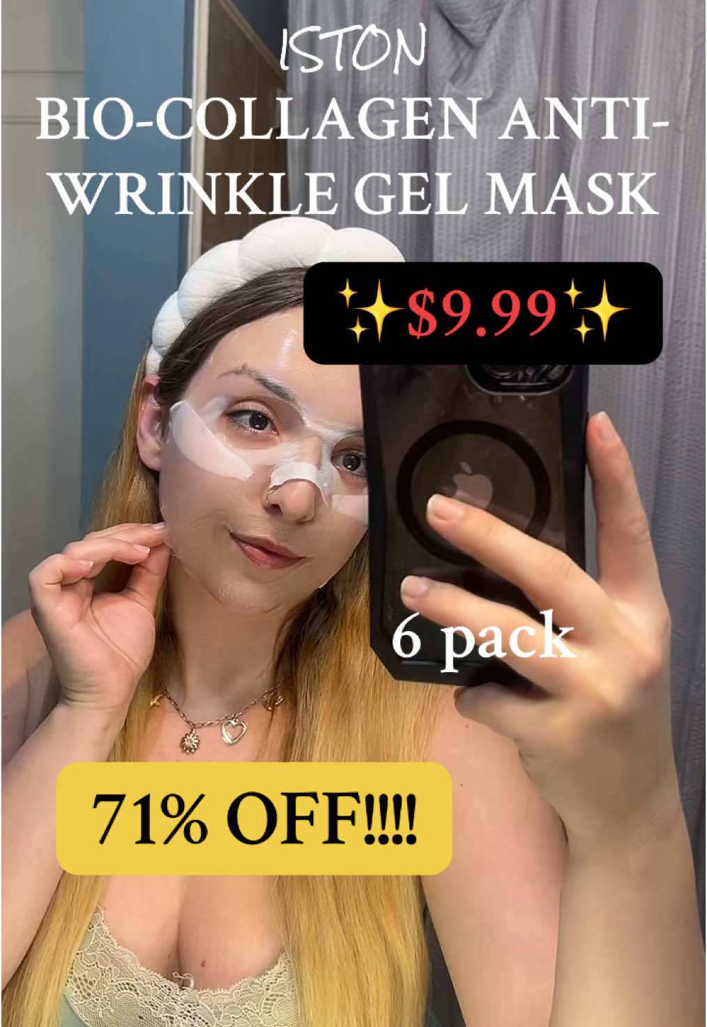 ISTON Bio-Collagen Anti-Wrinkle Gel Mask is $9.99!!!!✨71% off‼️I love these masks💯 #fyp #foryoupage #viraltiktok #skincare #antiaging #collagen #onsalenow #6pack #amazing #glowingskin #glowyskincare #skincareroutine #peeloffmask #loveit #obsessed #grabandgo 