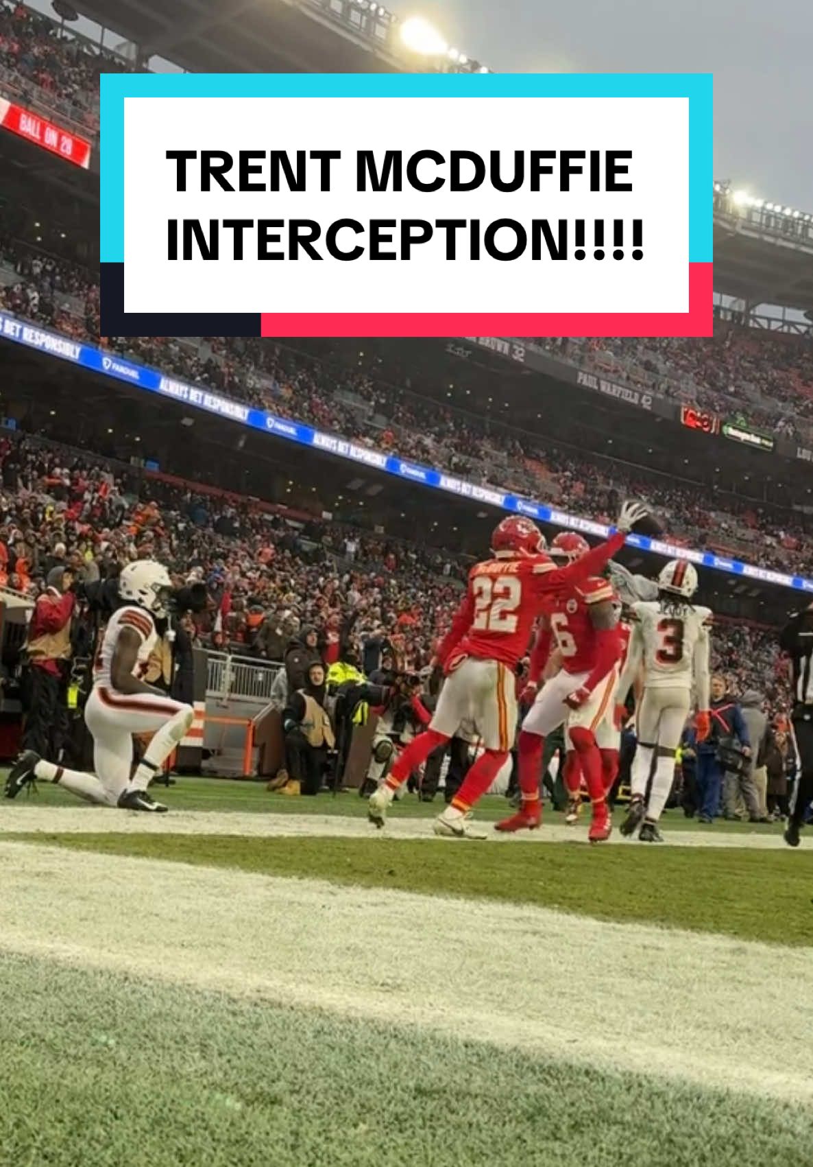 YEAHHHHH TRENT 😤 #trentmcduffie #nfl #nflgameday #interception #chiefs 📺: CBS