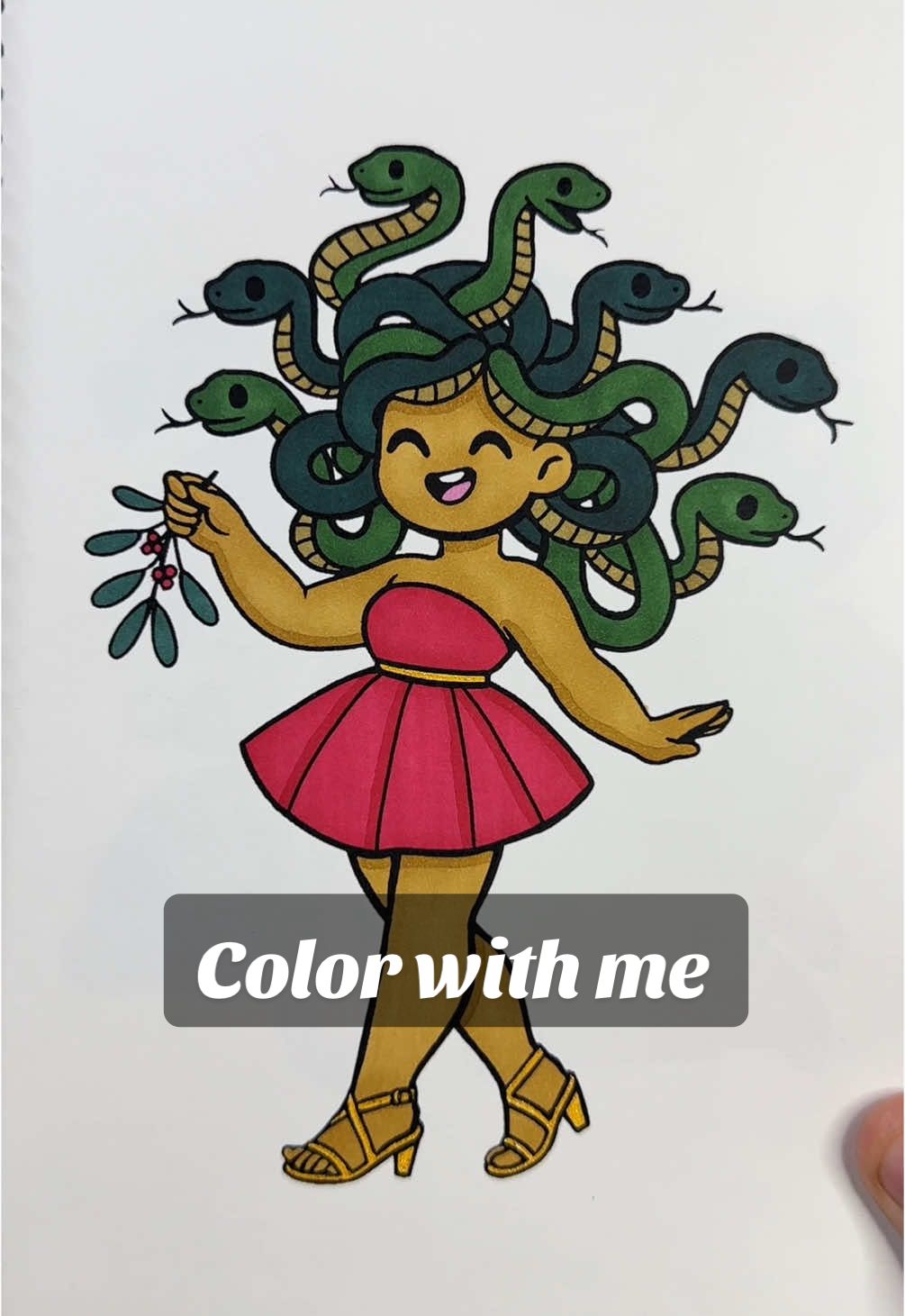 Relax for a minute and  color with me  #coloring #coloringbook #coloringbookforadults #colorwithme #medusa #asmr #relax #TikTokShop #viraltiktok #fyp 