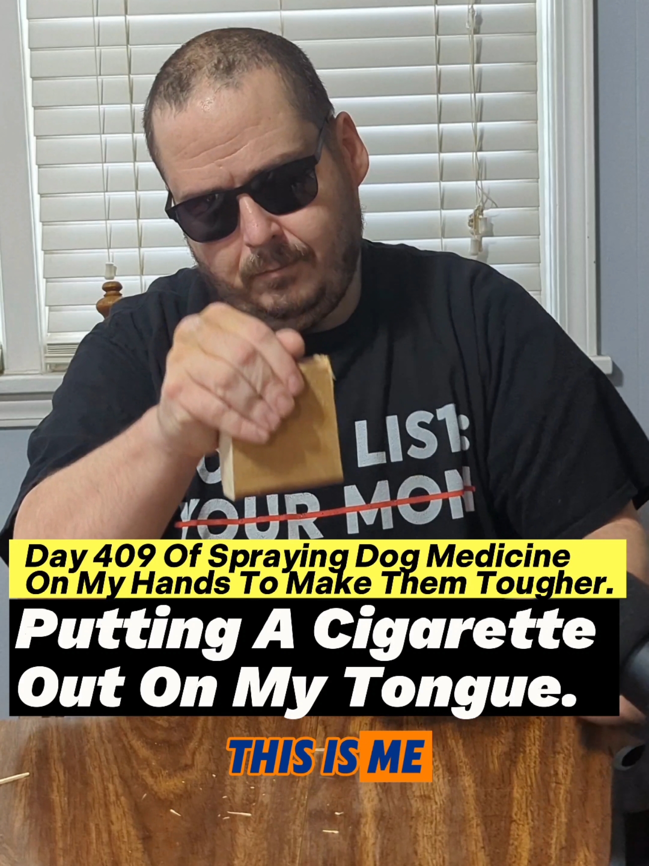 Day 409 Of Spraying Dog Medicine On My Hands To Make Them Tougher. Putting A Cigarette Out On My Tongue. #roughhands #dogmedicine #ironfist #martialarts #sandpaper #boxing #badmintontraining #toughhandspray #dogspray #softhands #bluecollar #asmr #oddlysatisfying #microfibertowel #skincareroutine #fistofthedogmedicine #fyp 