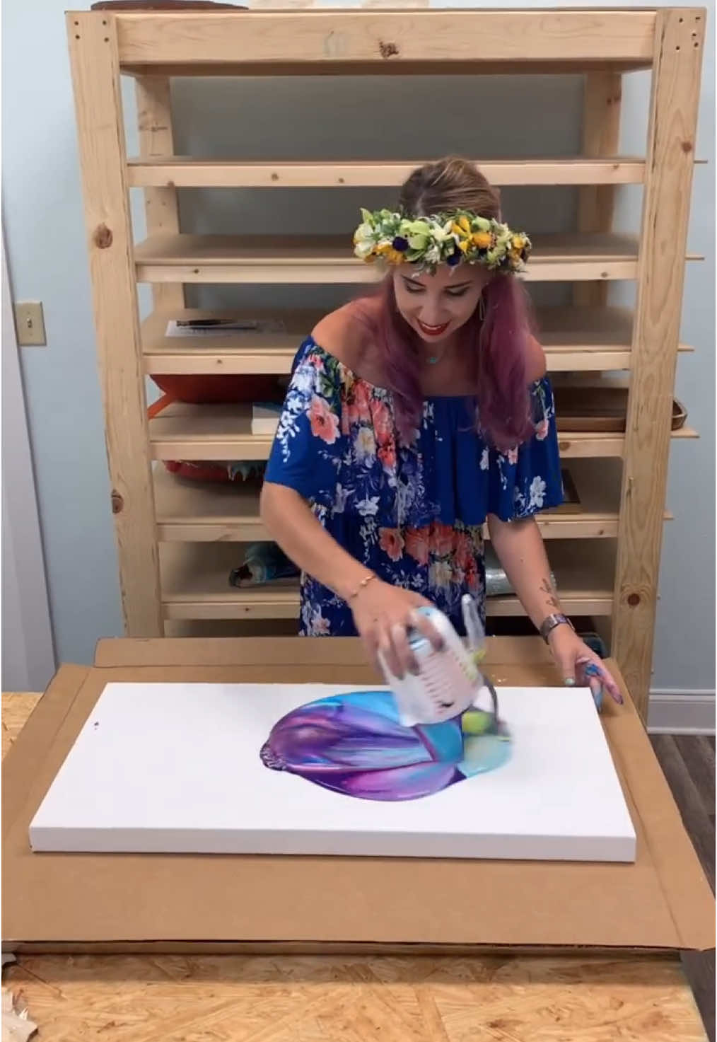 Beautiful work!! By @annupton.art 📩 Features & Promos @abstractartvia #fluidart #fluidartwork #galleryart #galleryartist #fluidartgallery #fluidartgallery #momof5 #homesteadlife #homesteadliving #artgallery #failvideo #processart #creativeprocess #artprocess