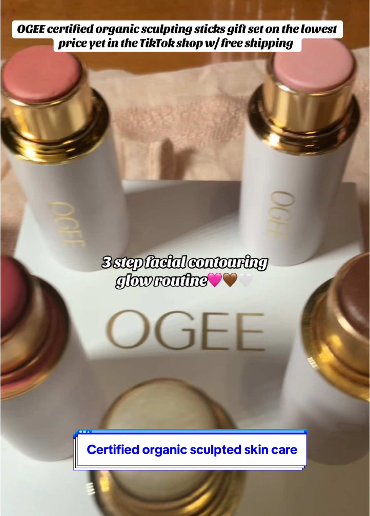 OGEE certified organic good for you skin care no makeup makeup look. Grab this beautiful gift set before the price goes back up.#holidayhaul #ogee #organicskincare #contourcollection  #skincareinfusedmakeup #giftforher #christmasgift #newyearnewyou 