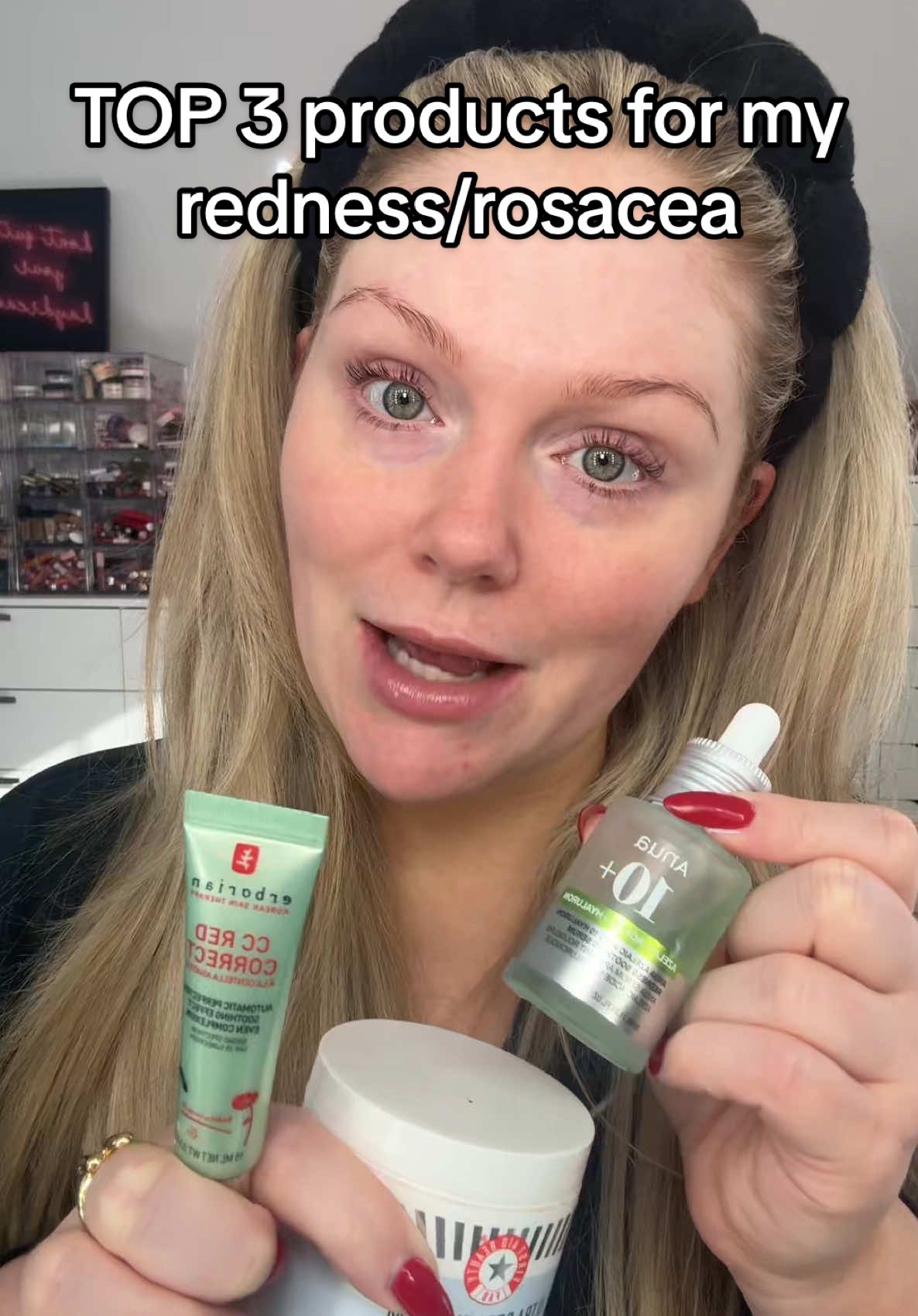 top 3 products that have helped with my redness and rosacea flare ups! @ErborianUSA @anua_global @First Aid Beauty #anuapartner #anua #anuaazelaicacidserum #azelaicacid #redness #rosacea #perioraldermatitis #skincareforrosacea #TikTokShopNewArrivals #Koreanskincare #Koreanskincare101 #skincare #skincaretips #greenscreen 