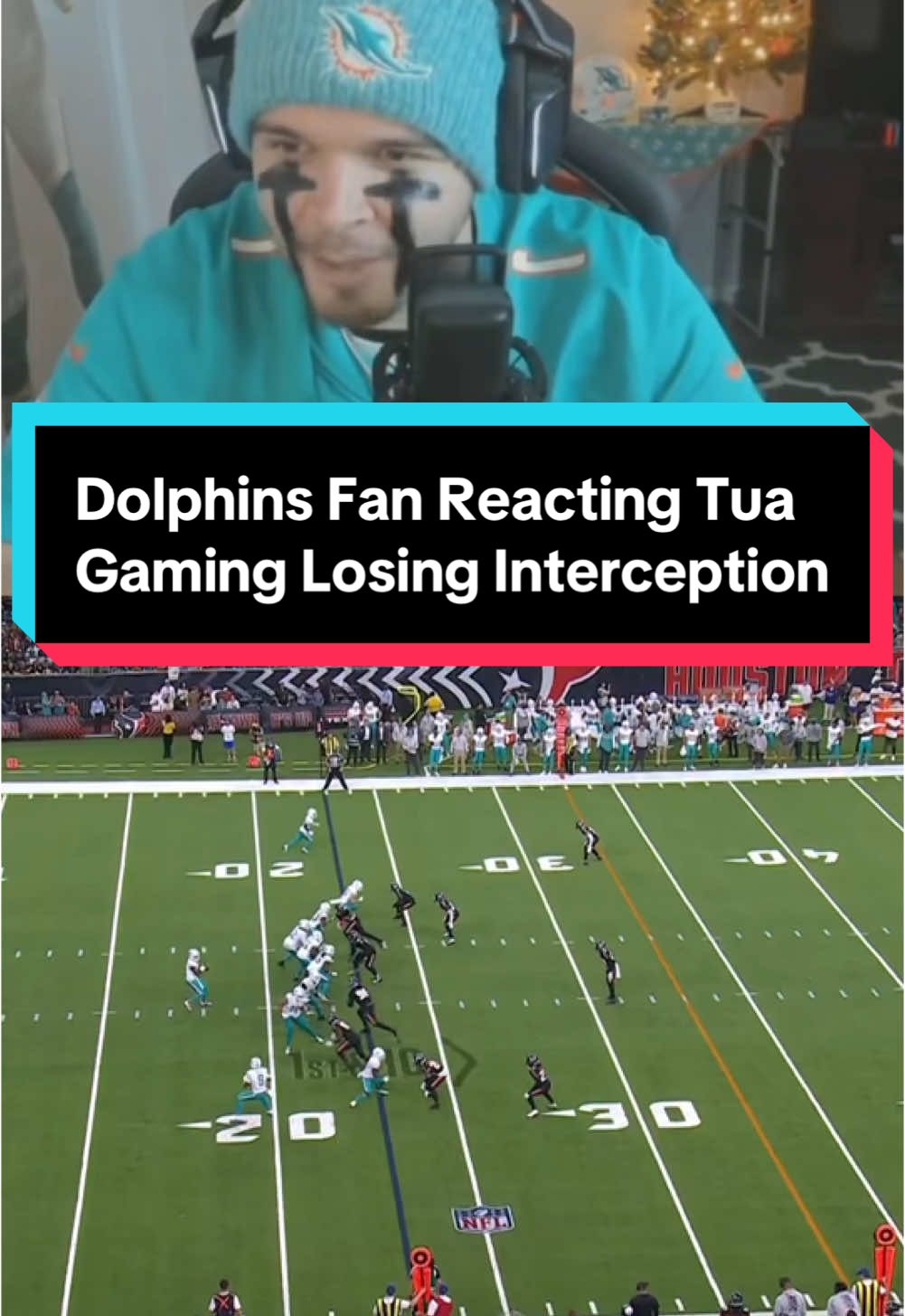 Dolphins Fan Reacting Tua Gaming Losing Interception #NFL #nflfootball #nflviral #trending #dolphins #texans #react 