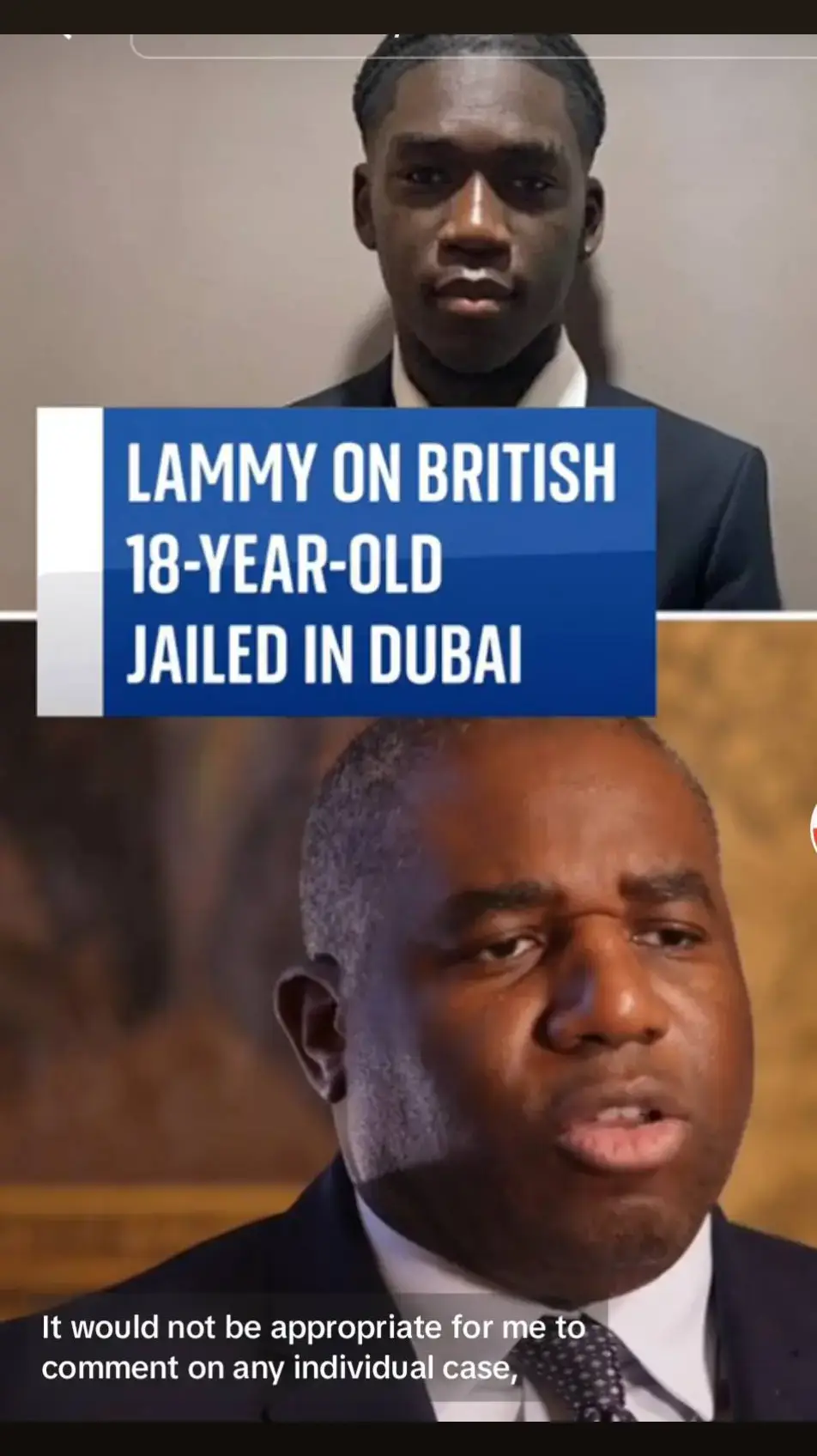 David #Lammy has commented on 18-year-old Brit Marcus #Fakana being sentenced to a year in prison in #Dubai for having sex with a 17-year-old British girl. He said the Foreign Office website makes clear 'what the rules are' for that country. #Fyp #UKNews #MiddleEast#lammy #dubai 