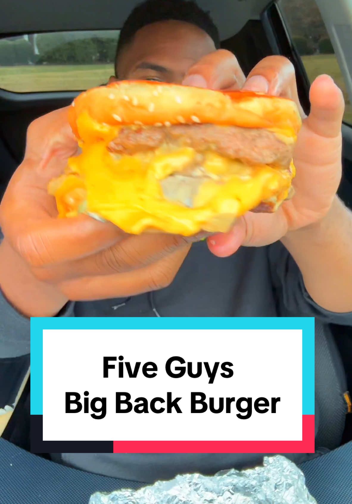 Stirch with @Foodie Girl NYC .. Trying The NEW @Five Guys Big Back Burger 🍔.. #ncfoodie #foodreview #foodcritic #fiveguys