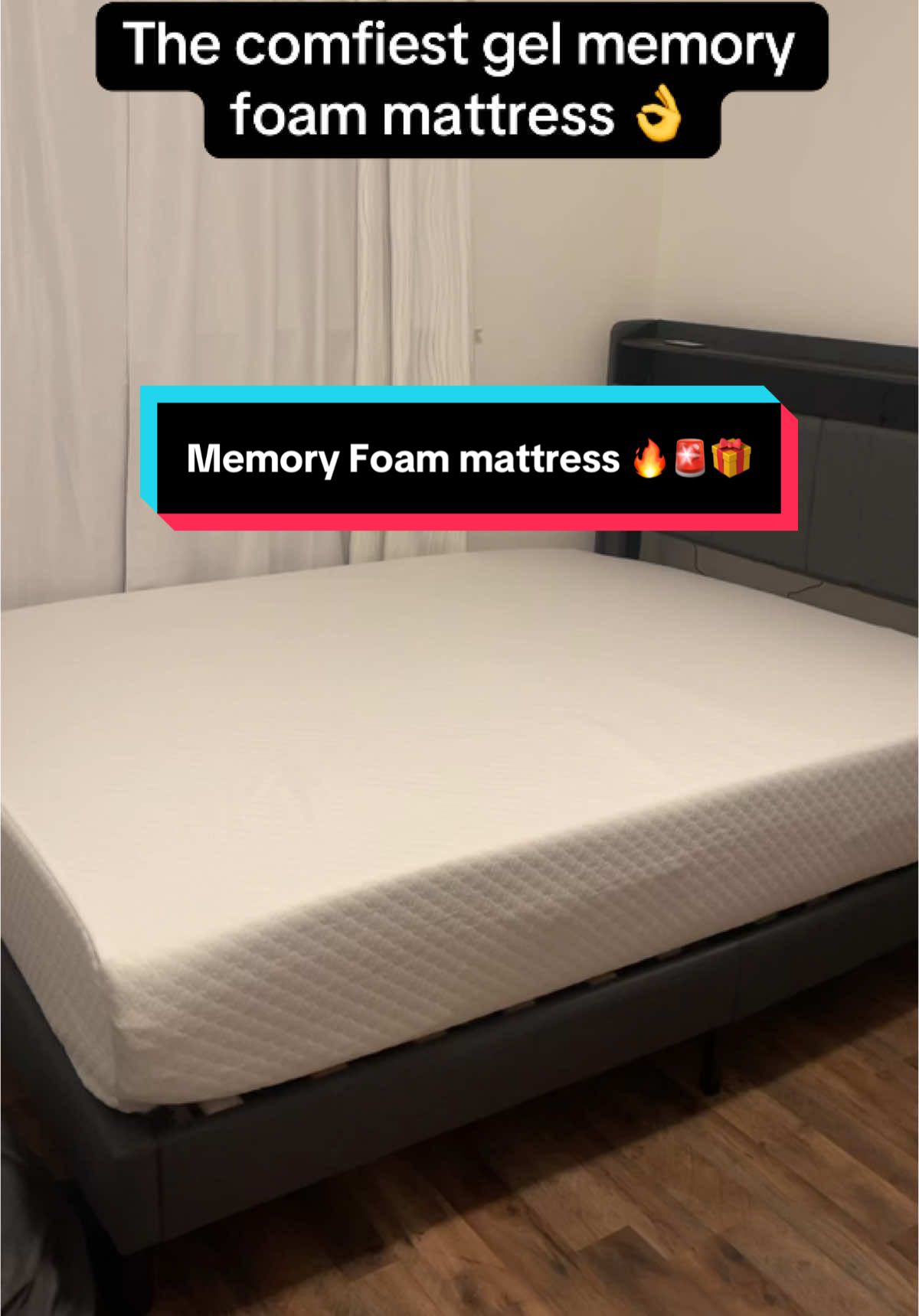 This gel memory foam mattress is so comfortable it fully expanded to 12” and it molds to your body give the gift of a good night sleep linked it below ⬇️🔥🚨#fyp #giftideas #blackfriday #cybermonday #tiktokshopholidayhaul #sale #cozyhome #comfortable #memoryfoam #mattress 