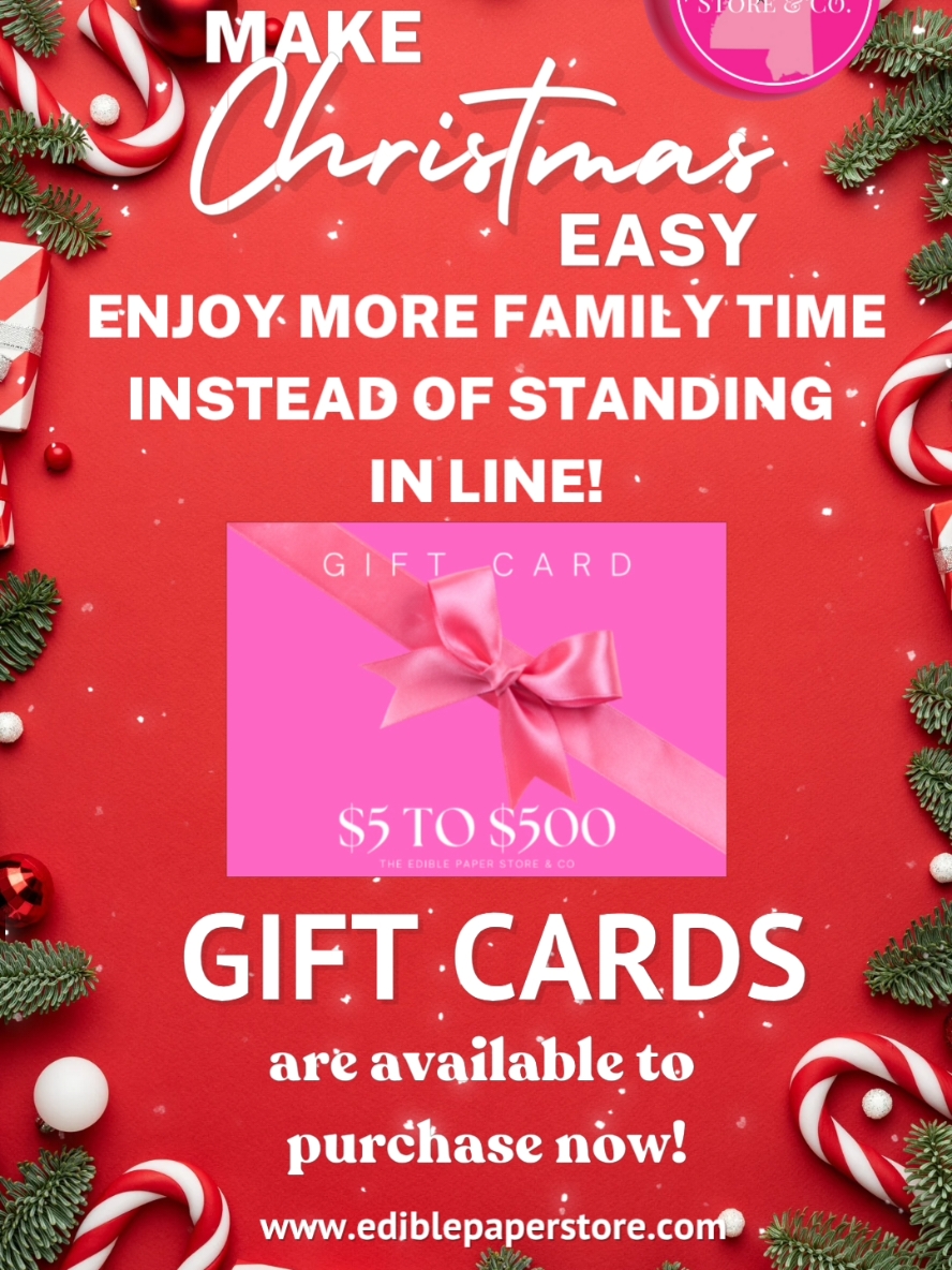 Gift cards are available NOW!