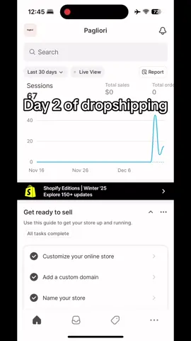 Day 2 of dropshipping and still no sales yet.   #dropshipping #dropshippingtips #shopify #shopifystore #ecommerce 