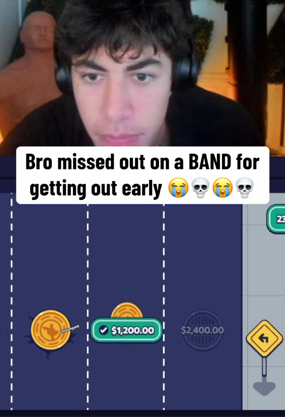 Bro missed out in a band for getting out early 💀😭💀😭 #streamer #kickstreamer #fy #crossyroad 