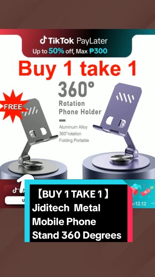 【BUY 1 TAKE 1 】Jiditech  Metal Mobile Phone Stand 360 Degrees   under ₱73.14 pesos! Don't miss out! Tap the link below! #buy1take1 #phoneholder #TikTokShop #TikTokFashion #tiktokph #tiktokfinds #tiktokaffiliate #LearnOnTikTok 