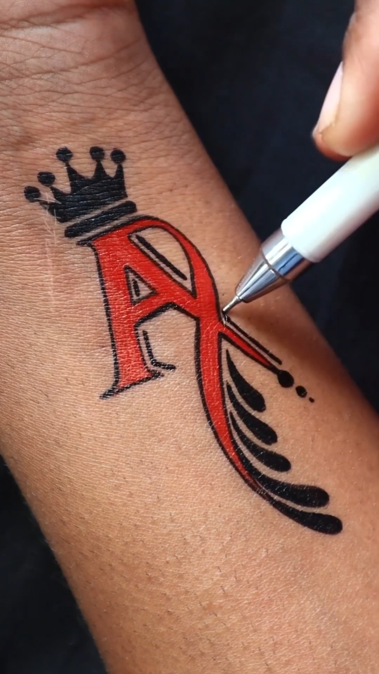 Amazing A letter tattoo #art #tattoo #tattooartist #tattooideas #tattoolover #tattootiktok #inktattoo #pentattoo #tribaltattoo #tattoodesign #tattoos #artistkumresh #inkcreation #brolexart 