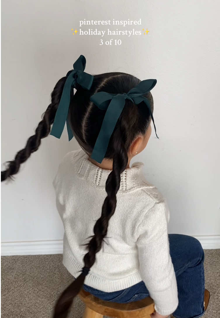 Love reusing old gift box ribbons for these hairstyles 🤭 #hairtutorials #hairvideos #toddlerhairstyles #hairstyle #hairstyles #hairideas #girlmom #viralvideo #hairtok #toddlerhairideas #easyhairstyles #momoftwo #easytoddlerhairstyles #peinadosfaciles #peinados #mamadedos #fallhairstyle #autumn #fallstyle #simplehairstyle #holidayhairstyle #holidays #christmas 