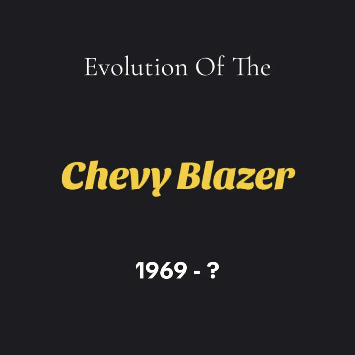 Today’s evolution post is about one of chevys legendary off-roader/SUV it was a legendary offroader back in its older days but as the years went on in turned into a compact SUV for more family use but always remember that in its roots was more fun then it is now #fyp #chevy #blazer #trailblazers #fypシ #evolution #series #offroad 