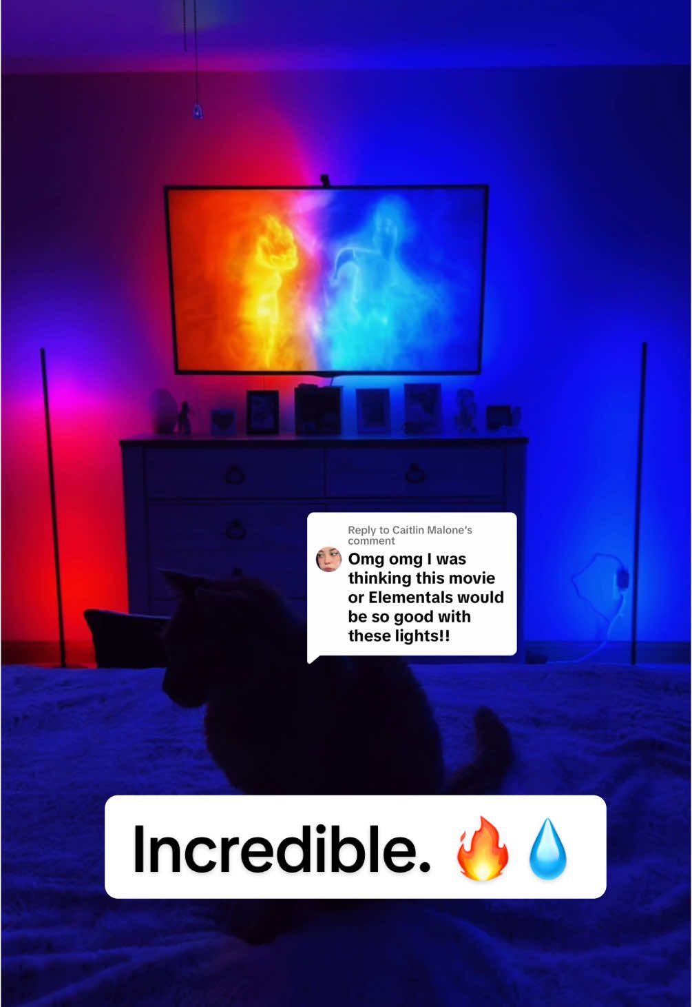 Replying to @Caitlin Malone I don’t have the words to describe how incredible this is.  Thanks for the suggestion! #govee #goveelights #hometheater #smarthome #giftideas 