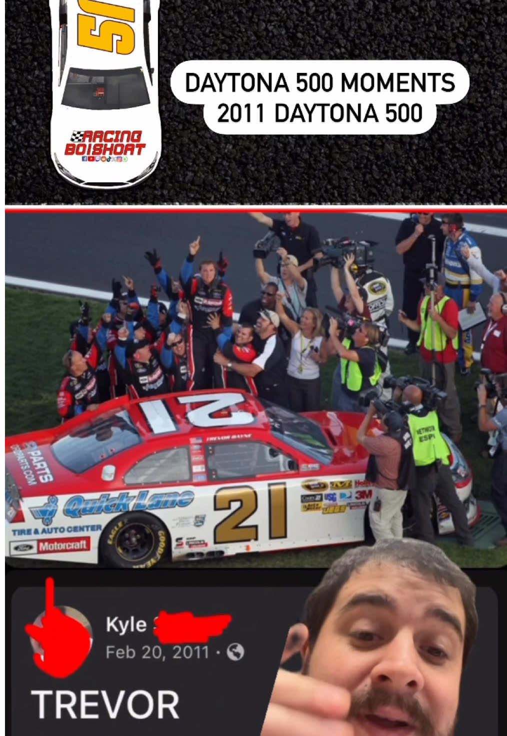 Do you remember #trevorbayne ‘s upset Victory in 2011? What should be my next #daytona500 moment? 🏁🏁 #nascar #nascarcupseries #cupseries #nascarracing #racing #Motorsport #motorsports #nascarhistory #nascartiktok 