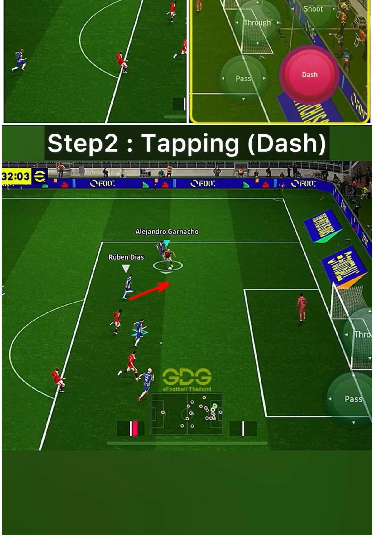 Tutorial dribbling skill: Scissors Feint 🔥 by Alejandro Garnacho #efootball #gdgefootball  