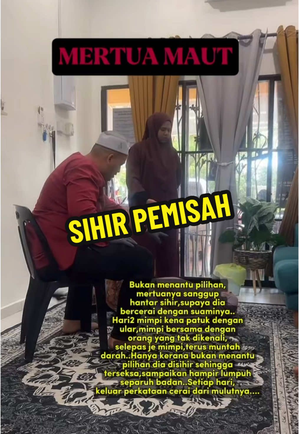 BUKAN MENANTU PILIHAN,DIA DISIHIR SEHINGGA HAMPIR LUMPUH..#sihir #sihirpemisah #saka #santau #pahang #pekanpahang #temerloh #rompinpahang #anxiety #depression #rawatanislam #arsyifakuantan #gangguanjin #fypシ #fyp #videoviral 