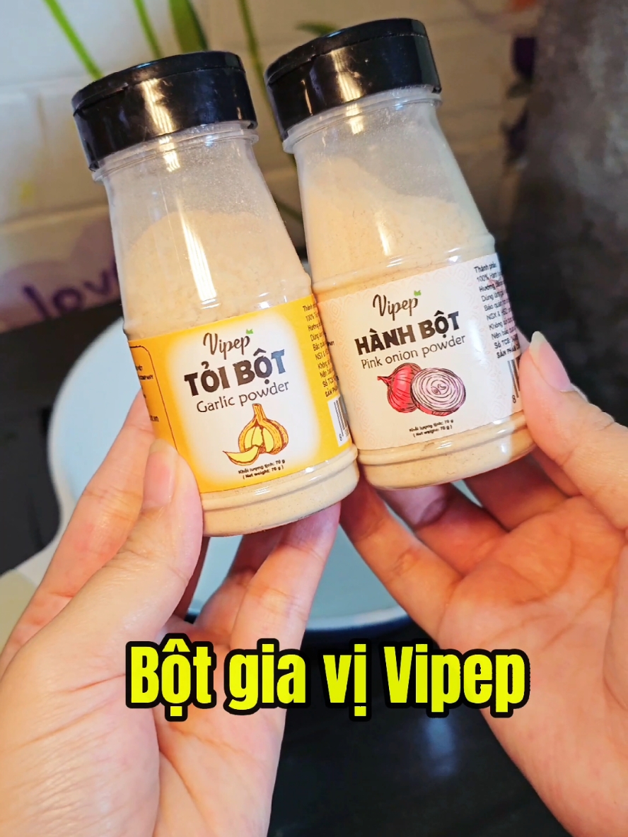 Bột gia vị Vipep _ Bột hành, bột tỏi,... #bothanh #bottoi #giaviandam #andamcungbe #chiasekinhnghiem 