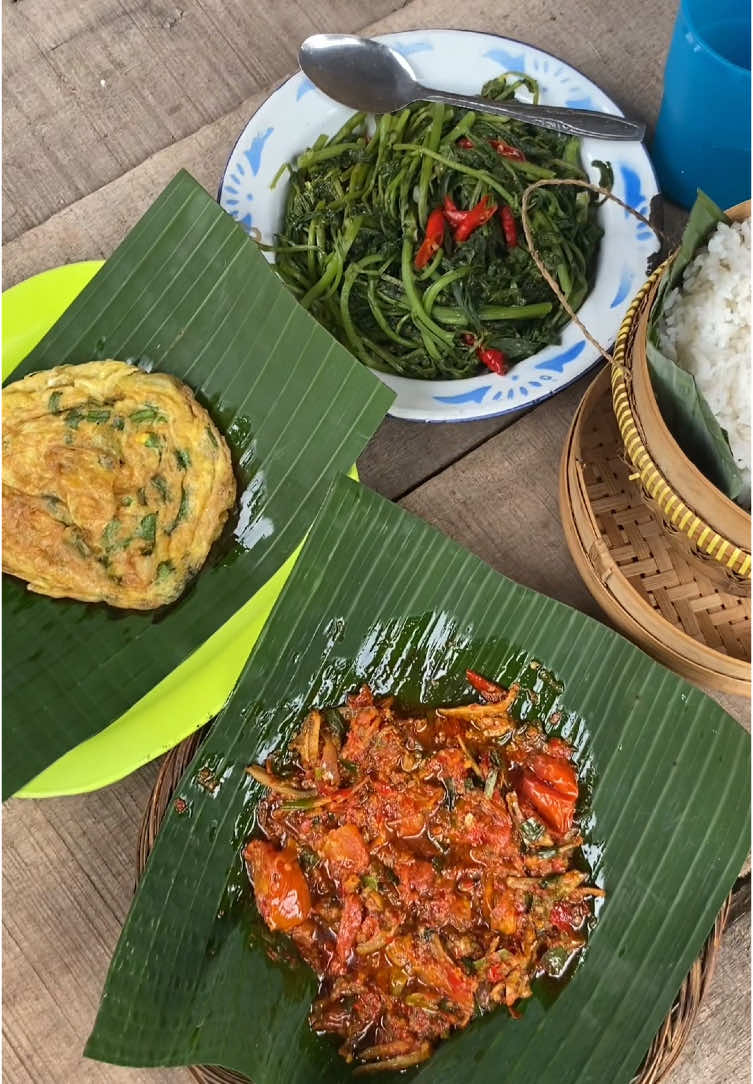 masak sambel teri , tumis selada air , dadar telur di pondok kebun hari ini #masakdipedesaan #masakdikampung #pondokbambu #cookinginthegarden #cooking #village #makandikebun #sambal #sambelteri #tumispucukselada 