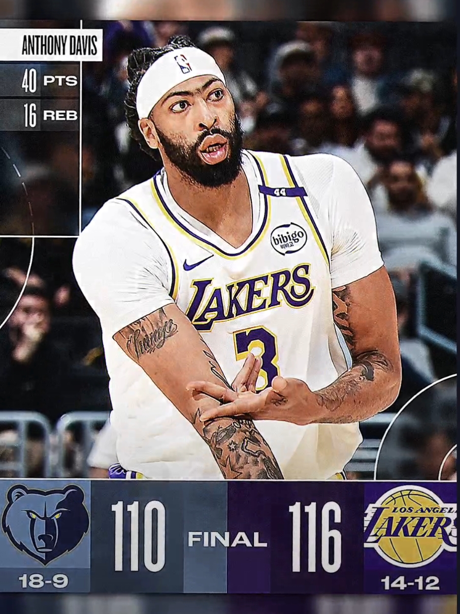 40 and 16 from AD 🥶🔥 #foryoupage #basketball #NBA #nbaedits #alightmotion #jedagjedug #losangeles #lakers #memphisgrizzlies #anthonydavis #lebronjames #ghann 