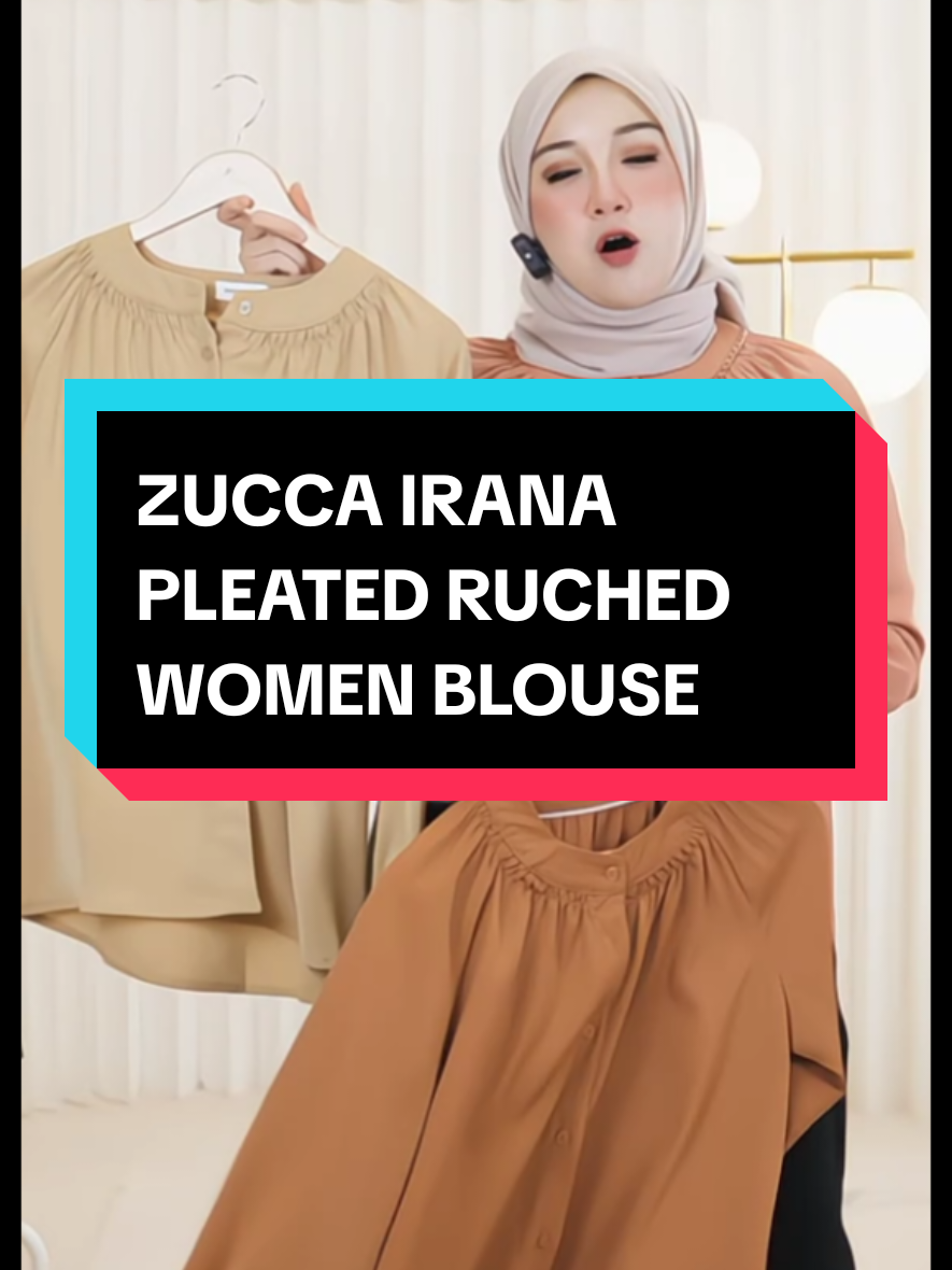 ZUCCA IRANA PLEATED RUCHED WOMEN BLOUSE KOREAN STYLE #blouse #blousecantik #blousecasual #bajublouse #blousewanita #fyp #foryoupage #tiktokshopmalaysia🇲🇾 