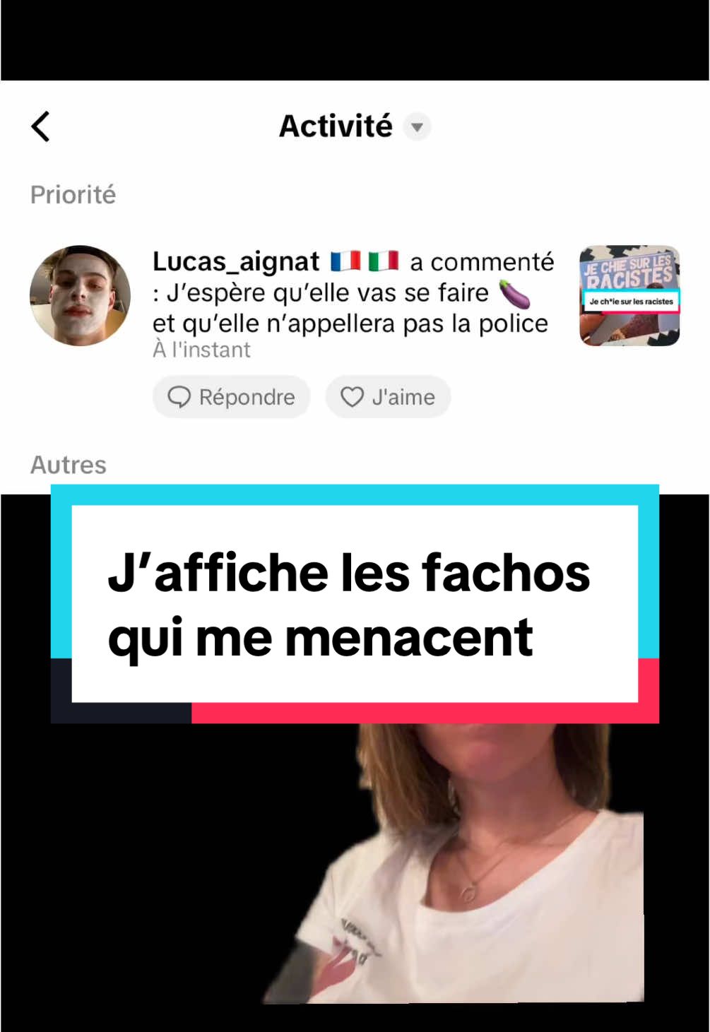 J’affiche les commentaires des fachelards. Abonnez-vous pour que je puisse monétiser et me faire du fric sur leur dos 😅 et reverser l’argent à une asso anti-raciste ou d’aide aux personnes exilées ❤️ #rn #rassemblementnational #bardella #fyp 