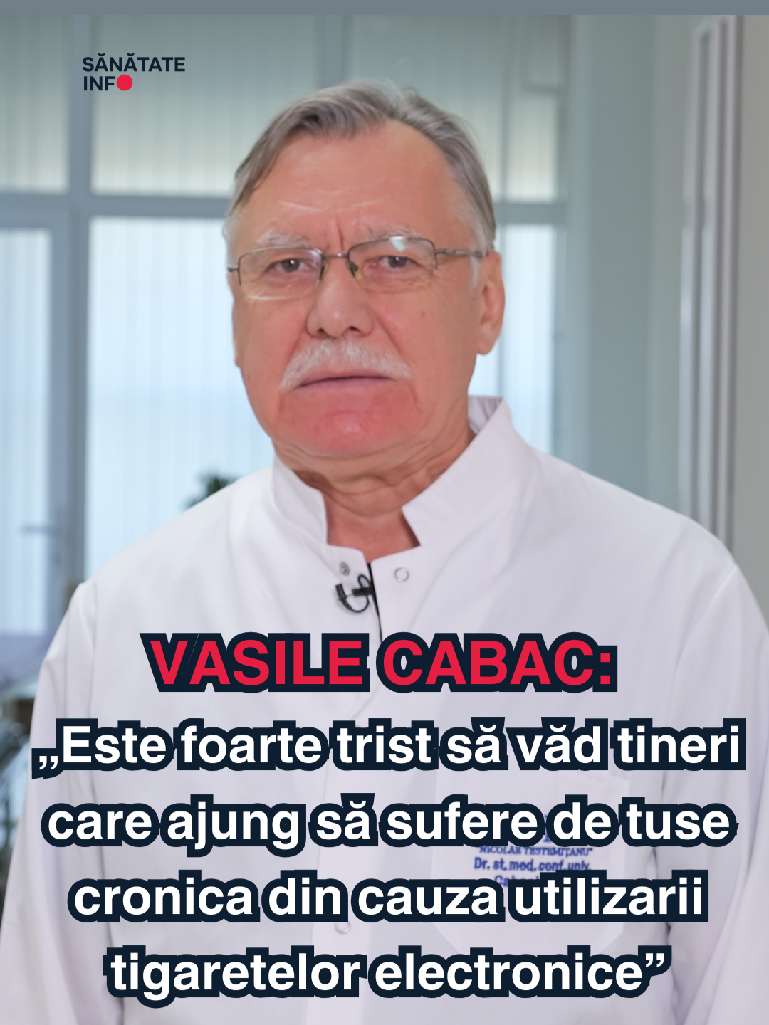 Medicul otorinolaringolog Vasile Cabac afirmă că țigaretele electronice reprezintă un pericol pe care mulți îl consideră inofensiv, dar care poate afecta grav sănătatea. În practica sa, a întâlnit tineri cu afecțiuni grave, precum faringite cronice, laringite severe și leziuni ale corzilor vocale, care au necesitat intervenții chirurgicale repetate pentru a-și recupera vocea. „Din păcate, unii dintre aceștia nu se vor recupera complet niciodată”, afirmă medicul.#sanatateinfo #viitorulfarafumat