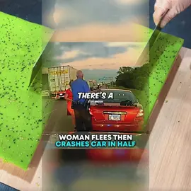 Woman Flees Then CRASHES Car In Half 🤯#cops #copsoftiktok 