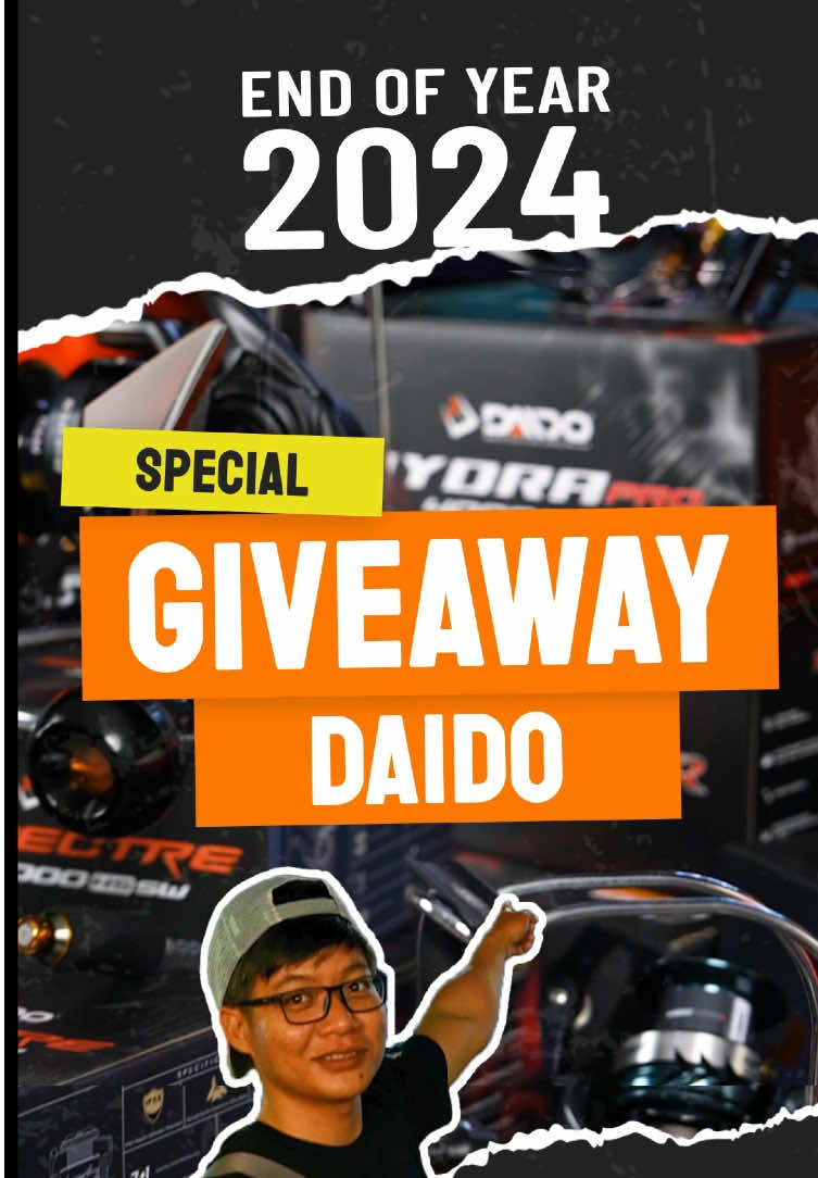 GIVEAWAY AKHIR TAHUN DFT akhirnya balik lagi!!! Event tahunan yang ditunggu2 semua angler ini makin meriah karena DFT bakal bagi2 PULUHAN tackle Daido untuk DUA PULUH (20) pemenang. Iya, nilai nya puluhan juta rupiah loh🔥🔥 Biar makin seru, kali ini DFT tantang kalian untuk bikin konten mancing pakai joran dan reel Daido lalu di posting di Instagram dan Tiktok kalian dengan hashtag #MancingBarengDaido2025. Bikin yang seru yah! Nanti pemenang nya bakal DFT pilih live tanggal 4 dan 5 Januari 2025! Oiya, jangan lupa follow IG @daidofishingteam @daidospecialproject @daidofishing.catalog Tiktok @daidofishingteam  Youtube @daidofishingteam Facebook @daidofishingteam  Untuk ketentuan lebih lanjut, nonton postingan ini dengan SEKSAMA ya! Jangan sampai salah biar gak di diskualifikasi! Semoga beruntung ya gaesss!! Jgn lupa share postingan ini ke story kalian!!